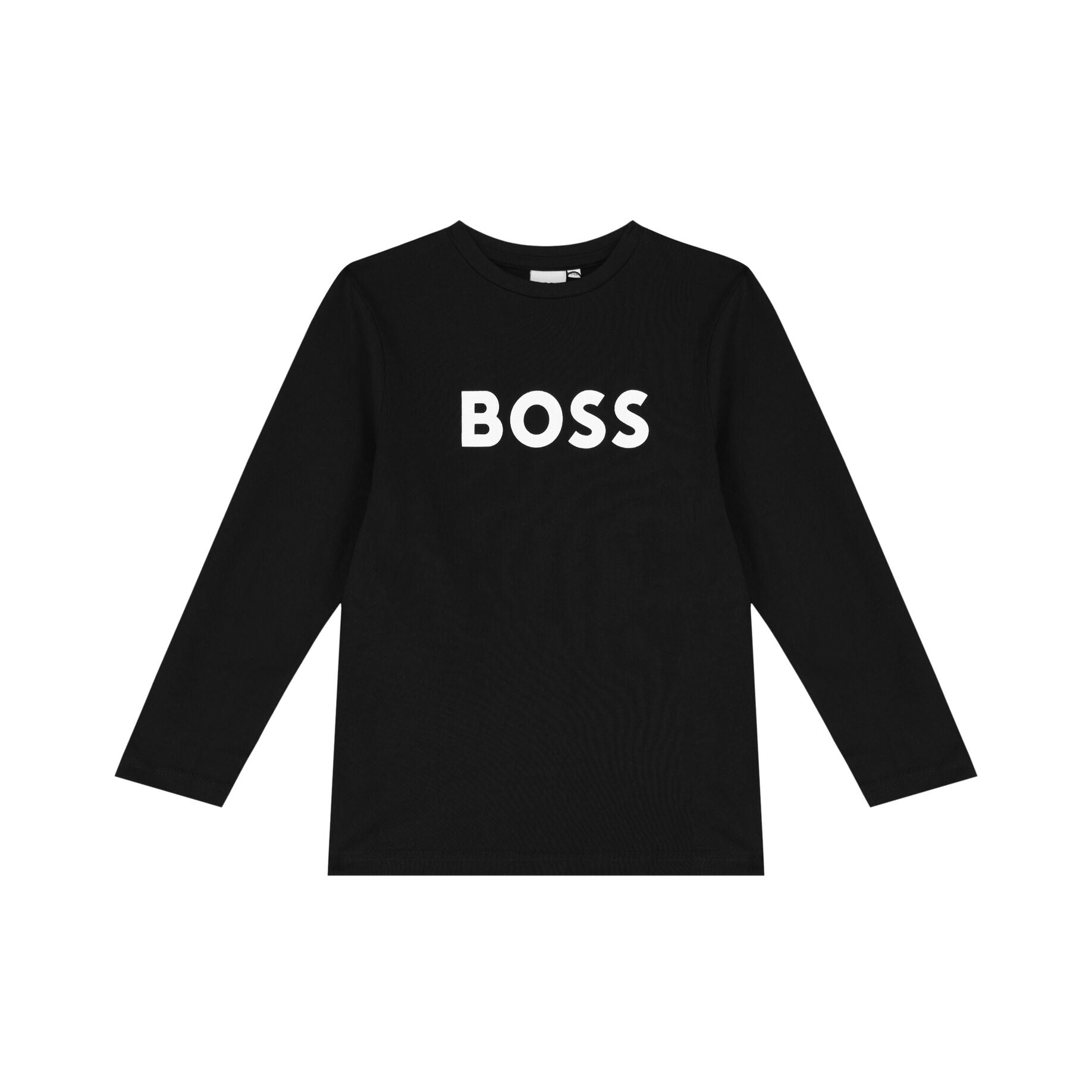 Boys Black Logo Cotton T-Shirt