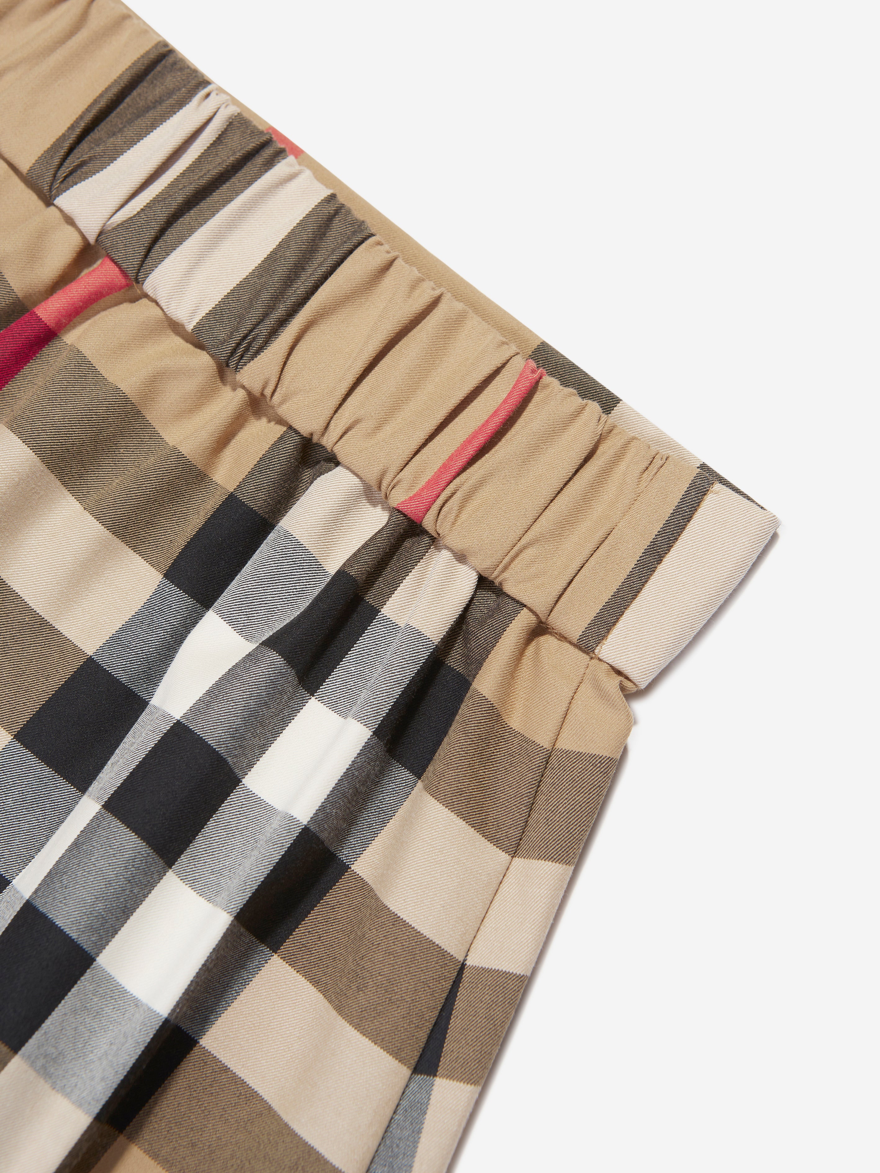 Girls Anjelica Check Skirt in Beige