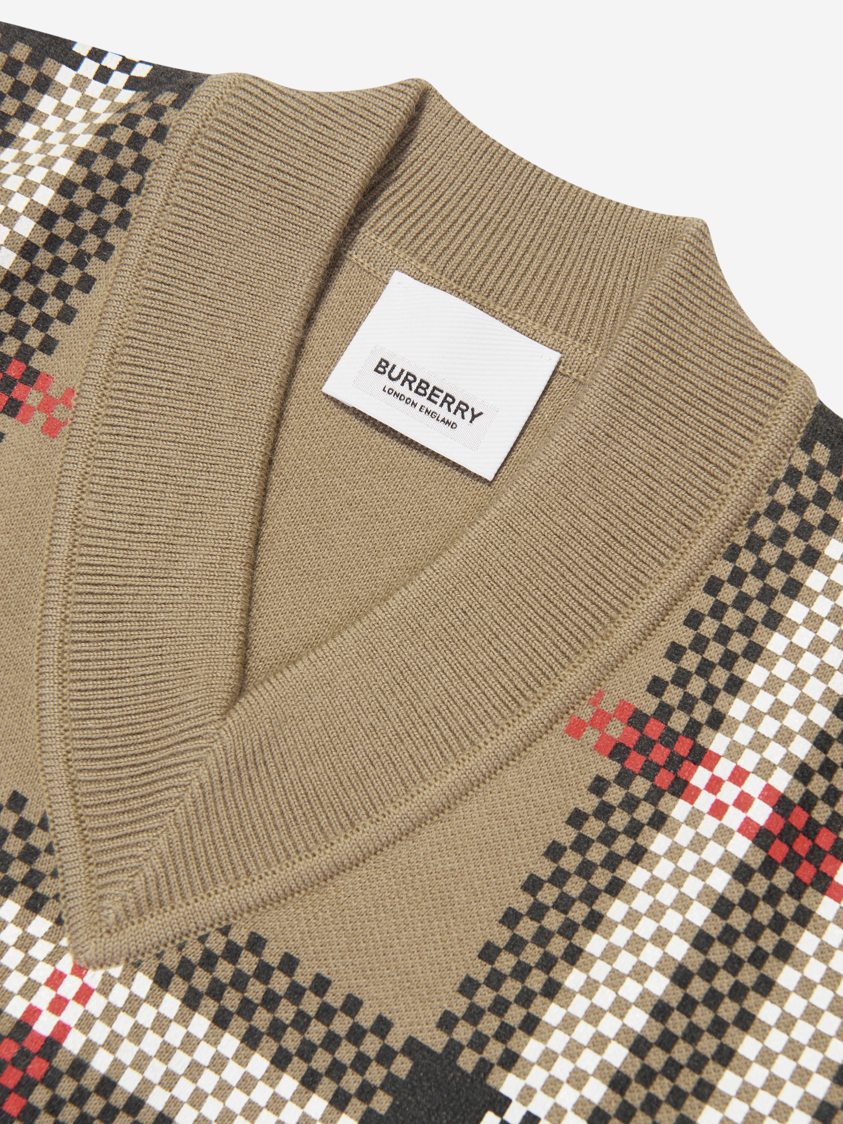 Girls Holly Jumper in Archive Beige Check