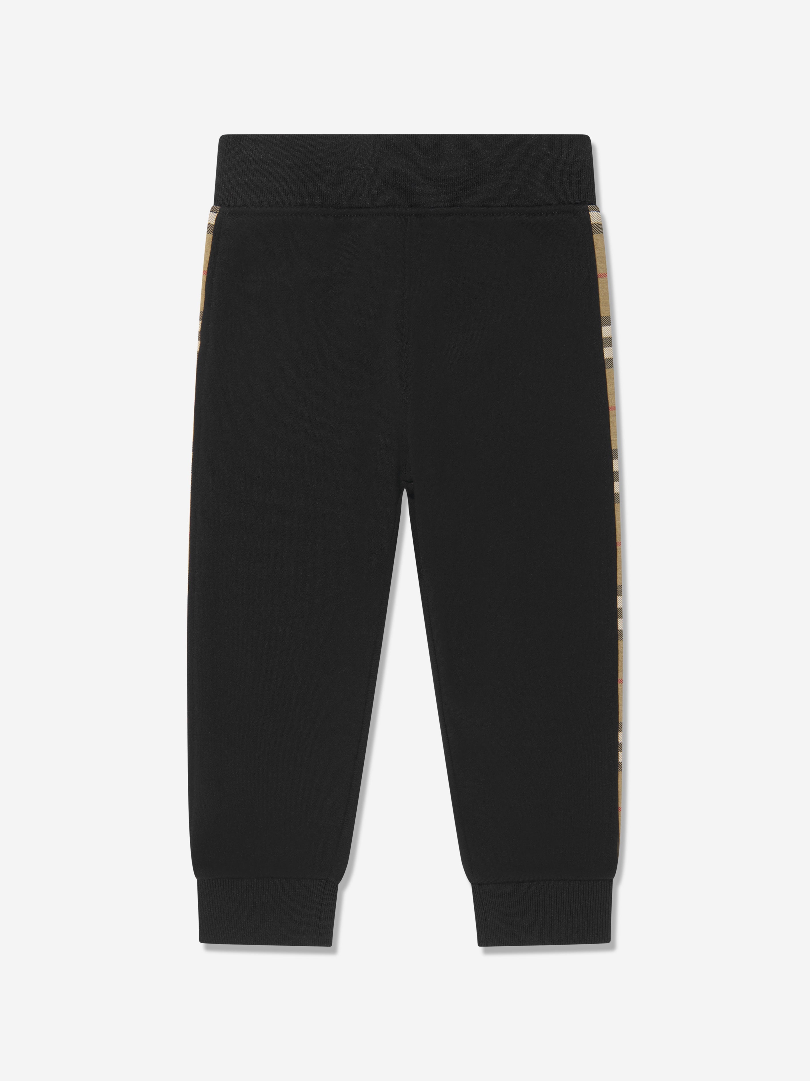 Boys Nolen Check Insert Joggers in Black