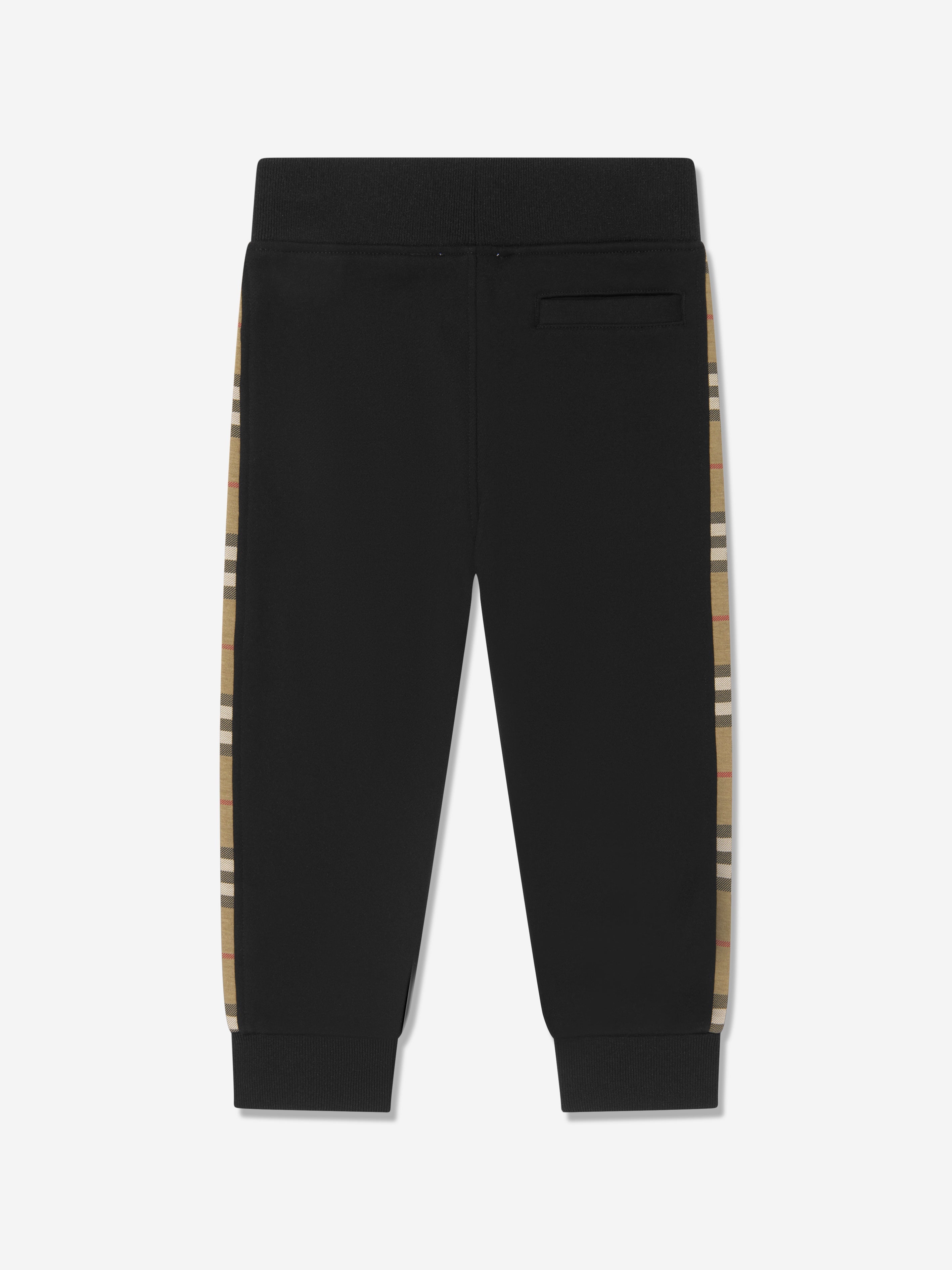 Boys Nolen Check Insert Joggers in Black