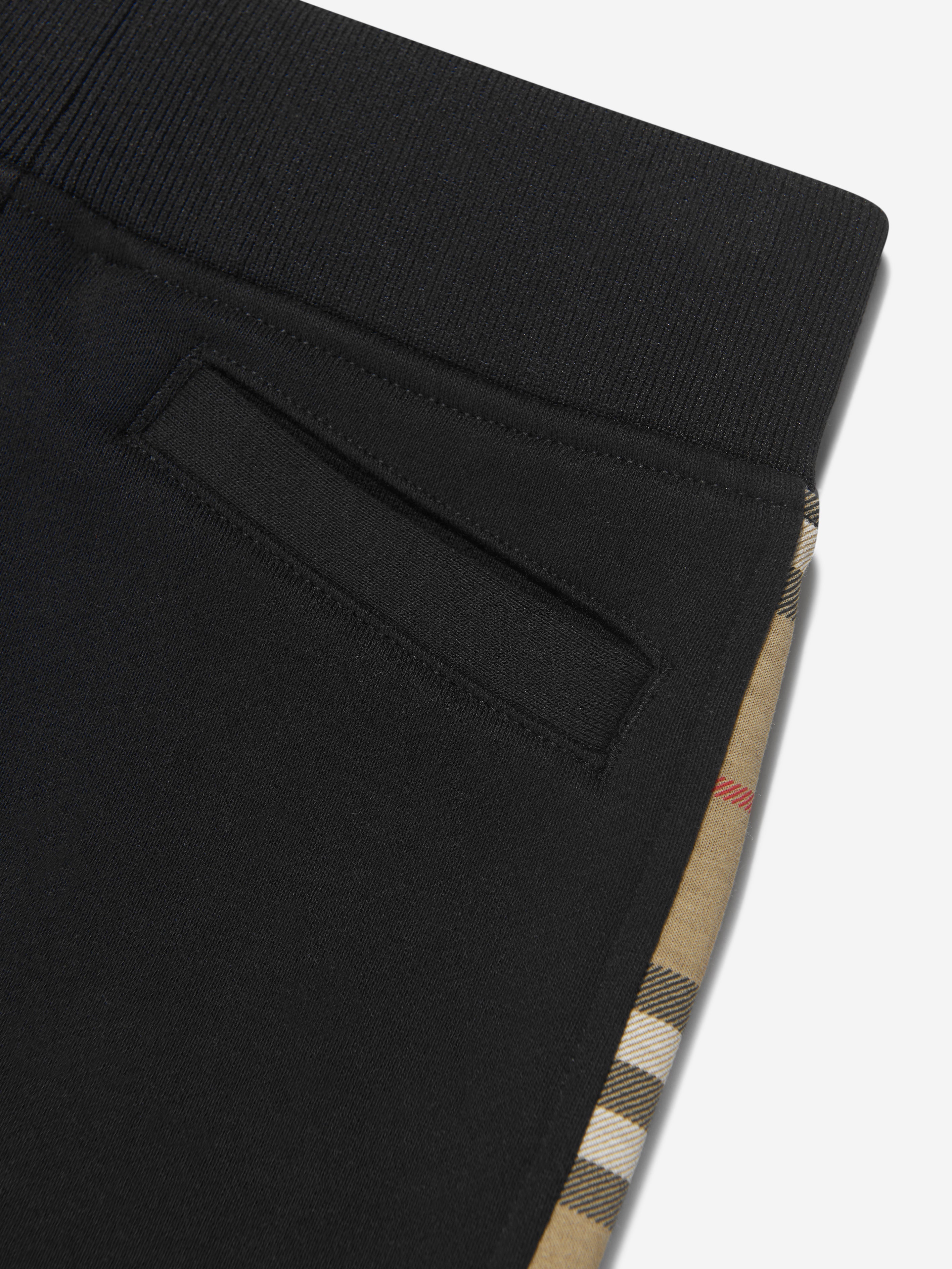 Boys Nolen Check Insert Joggers in Black