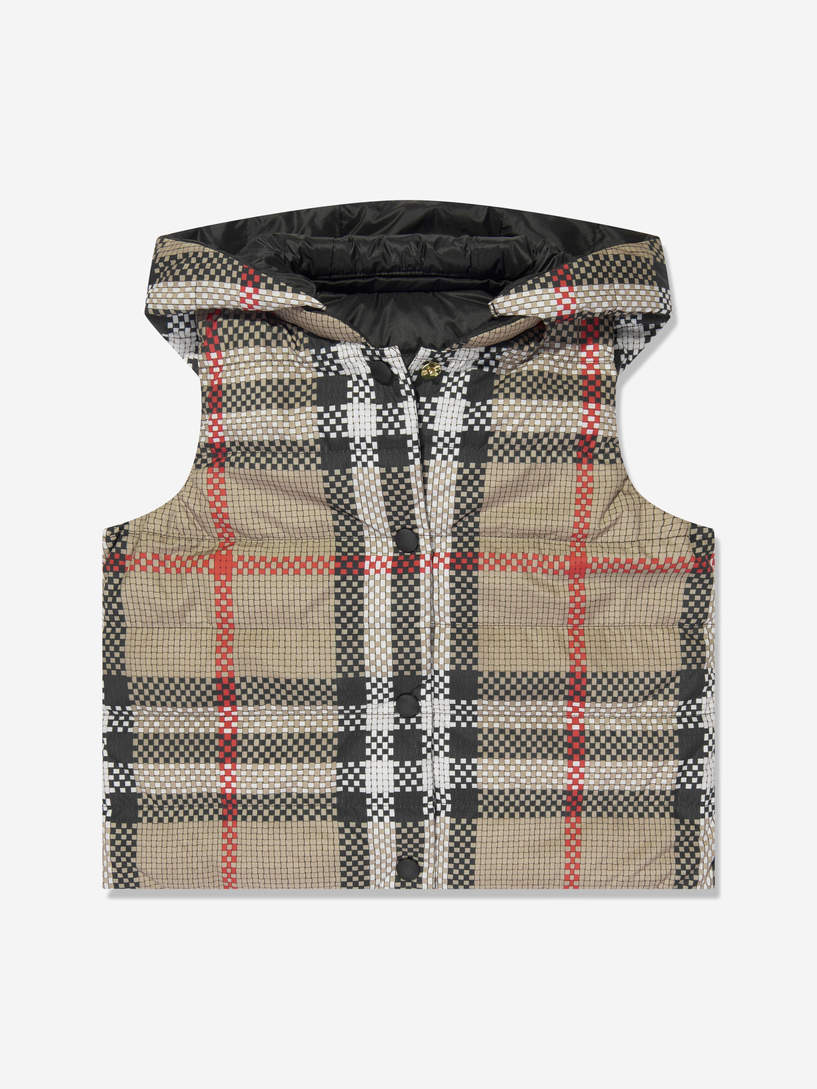 Girls Oaklee Gilet in Archive Beige Check