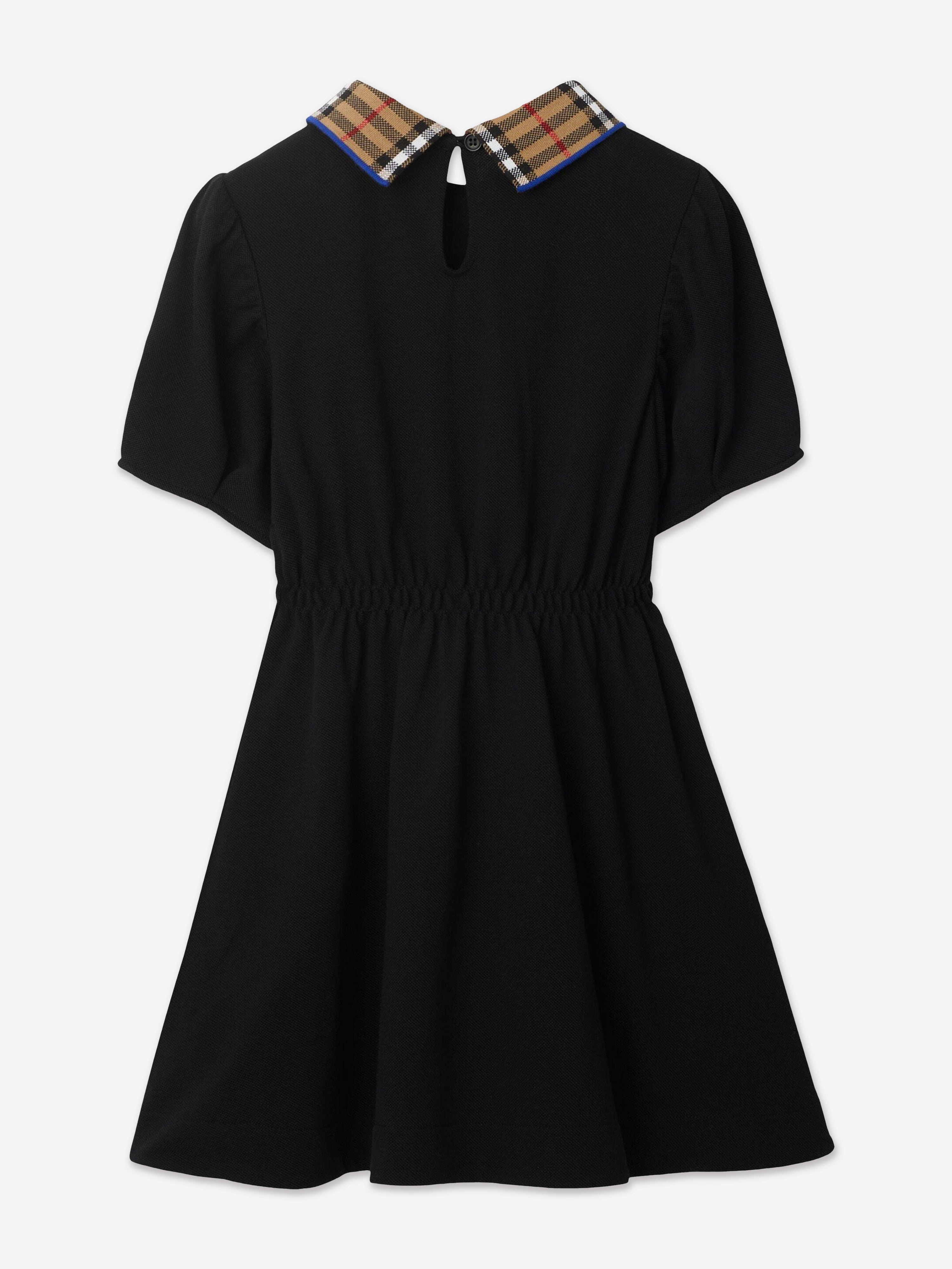 Burberry Girls Alesea Check Rib Dress in Black
