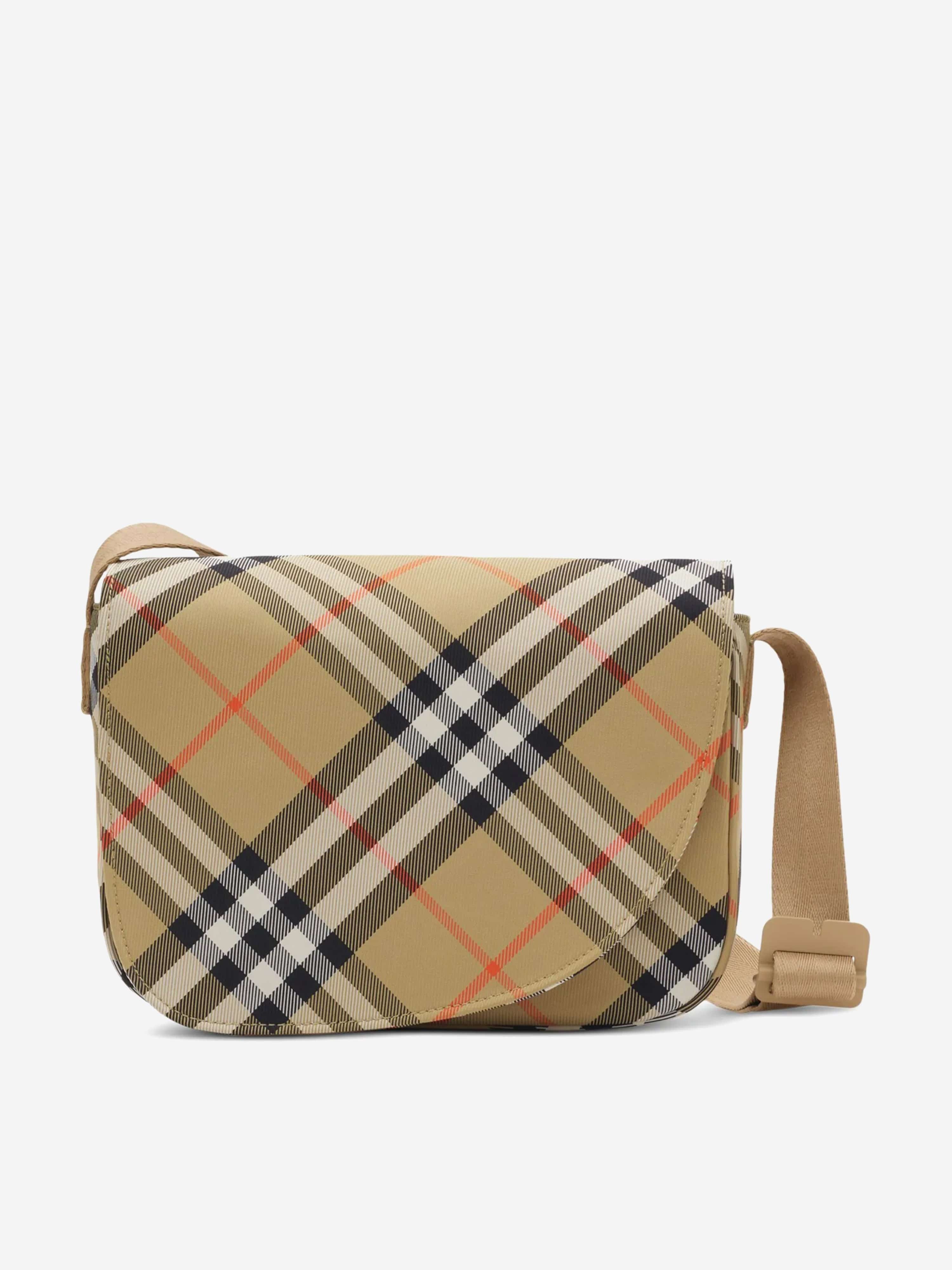 Burberry Girls Check Messenger Bag in Beige (24cm)