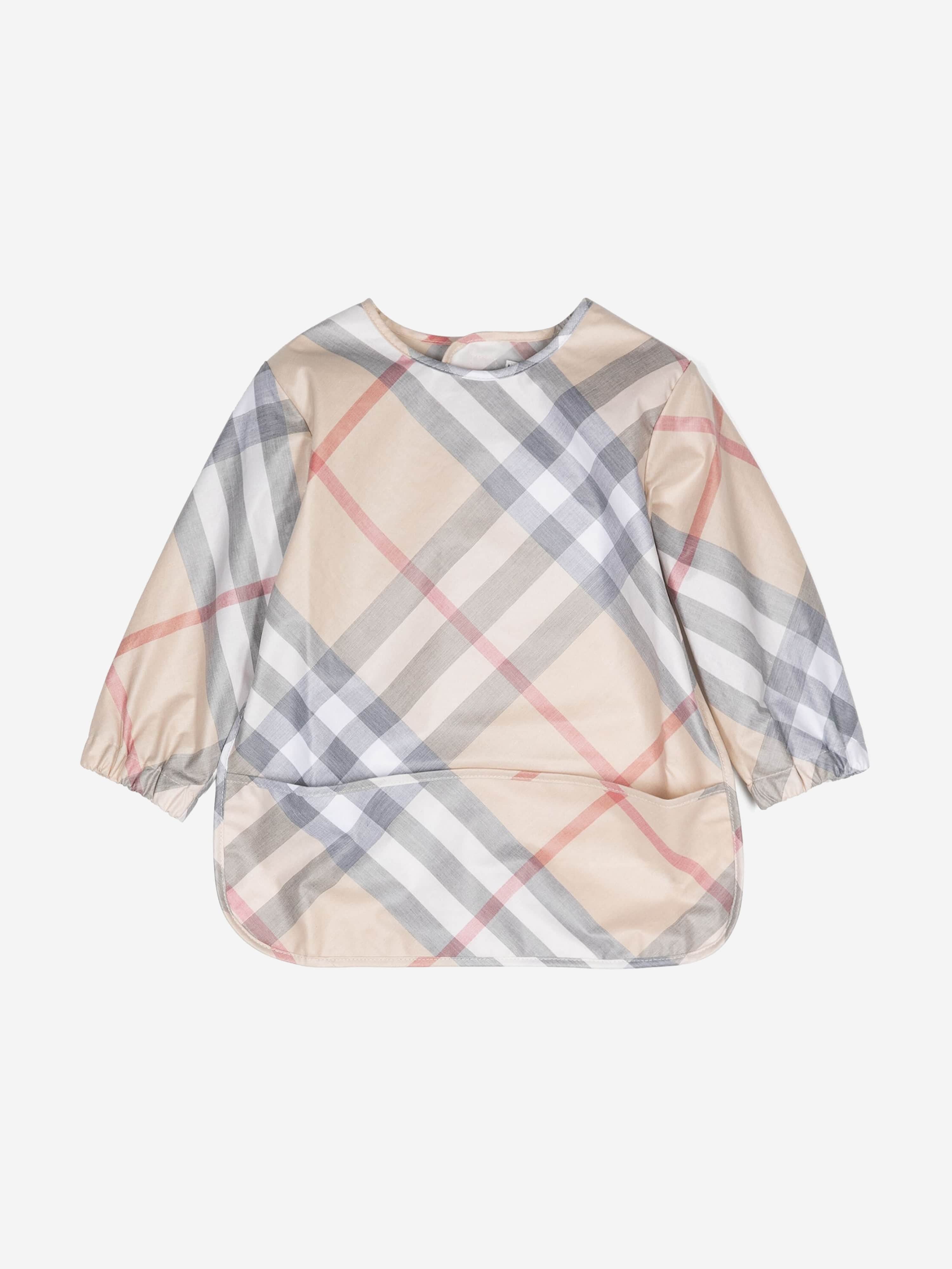 Baby Shay Check Bib in Beige