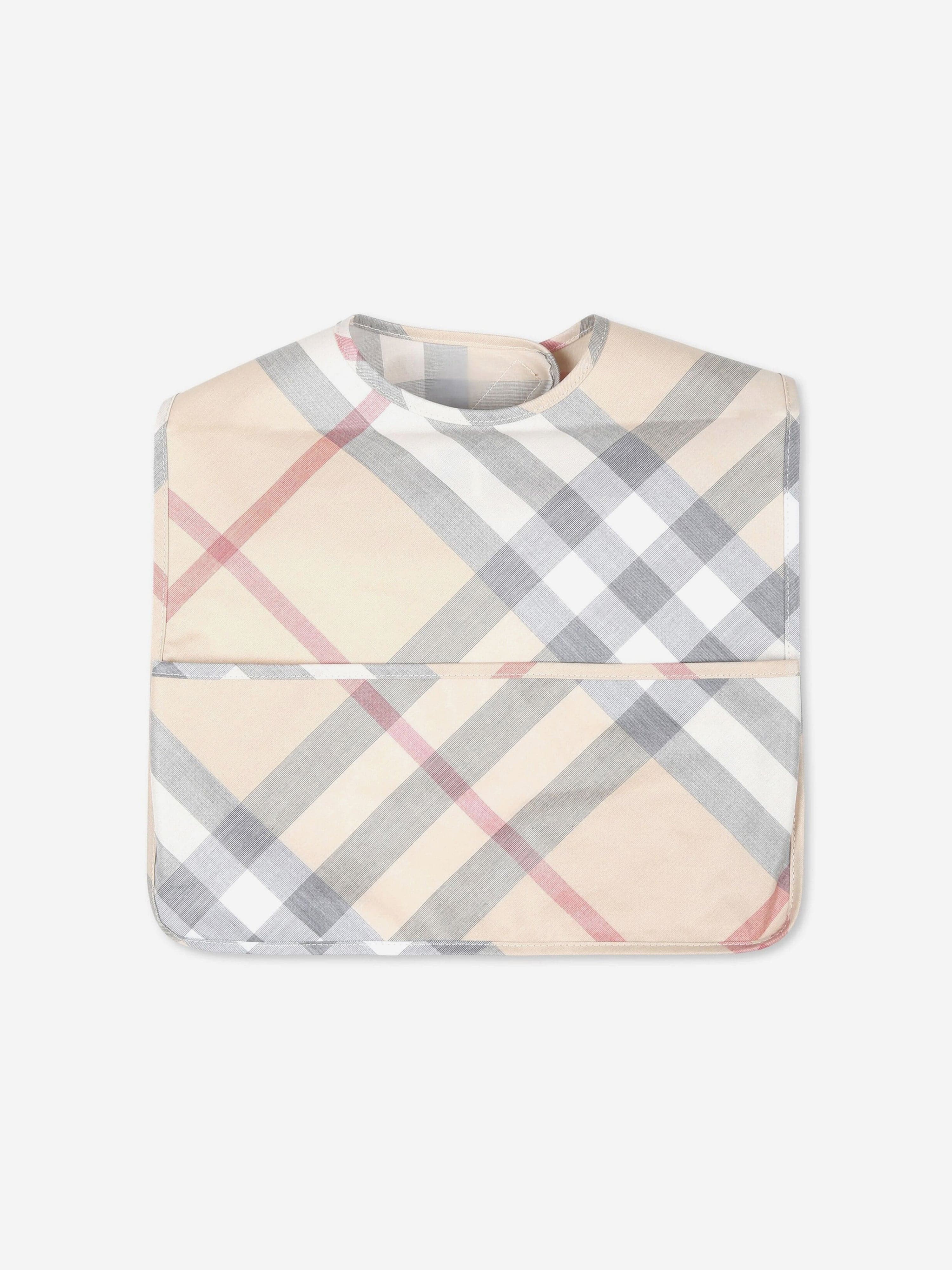 Baby Wes Check Bib in Beige