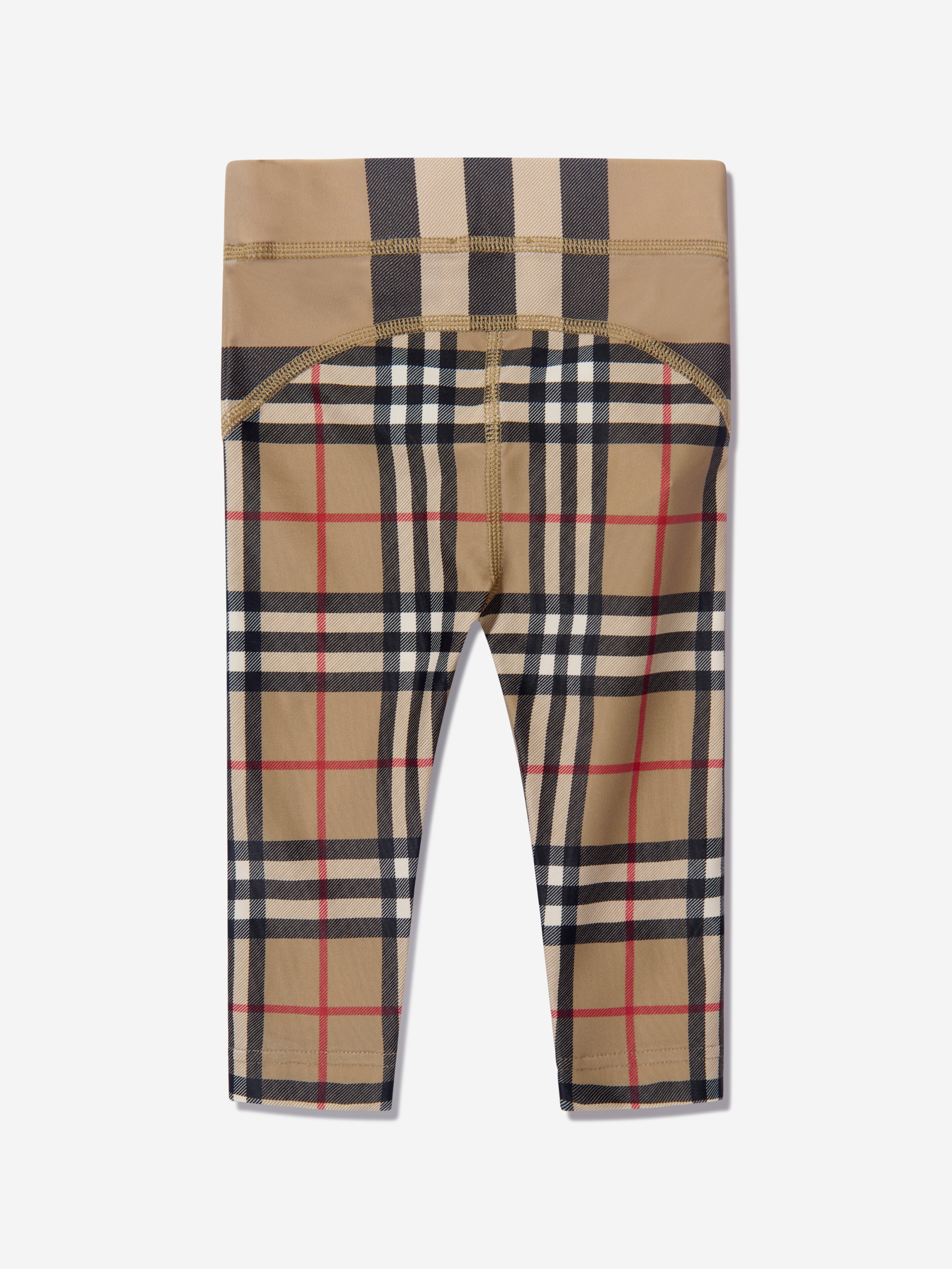 Baby Girls Isabella Check Leggings in Beige
