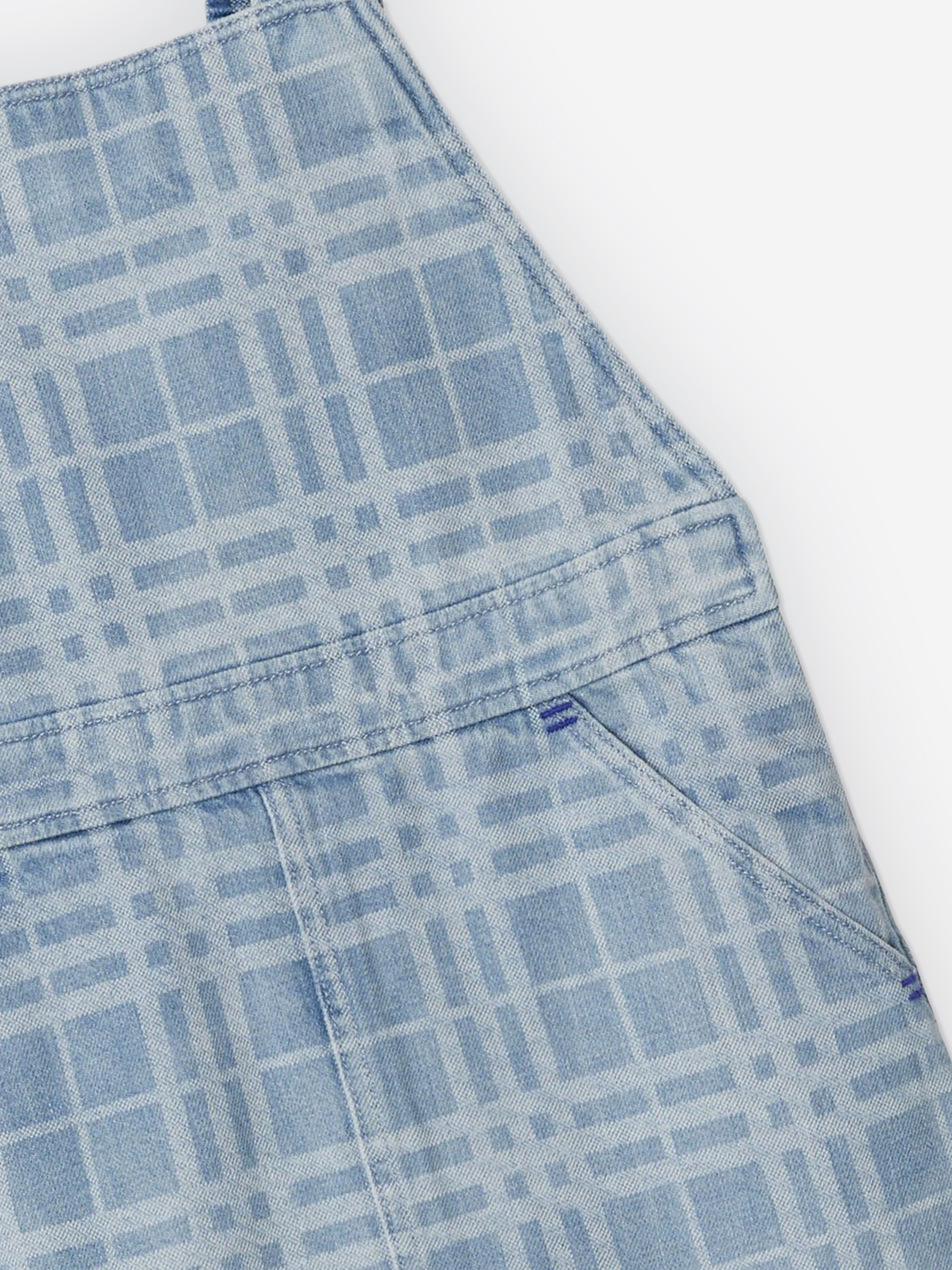 Girls Check Martine Pinafore Dress in Blue