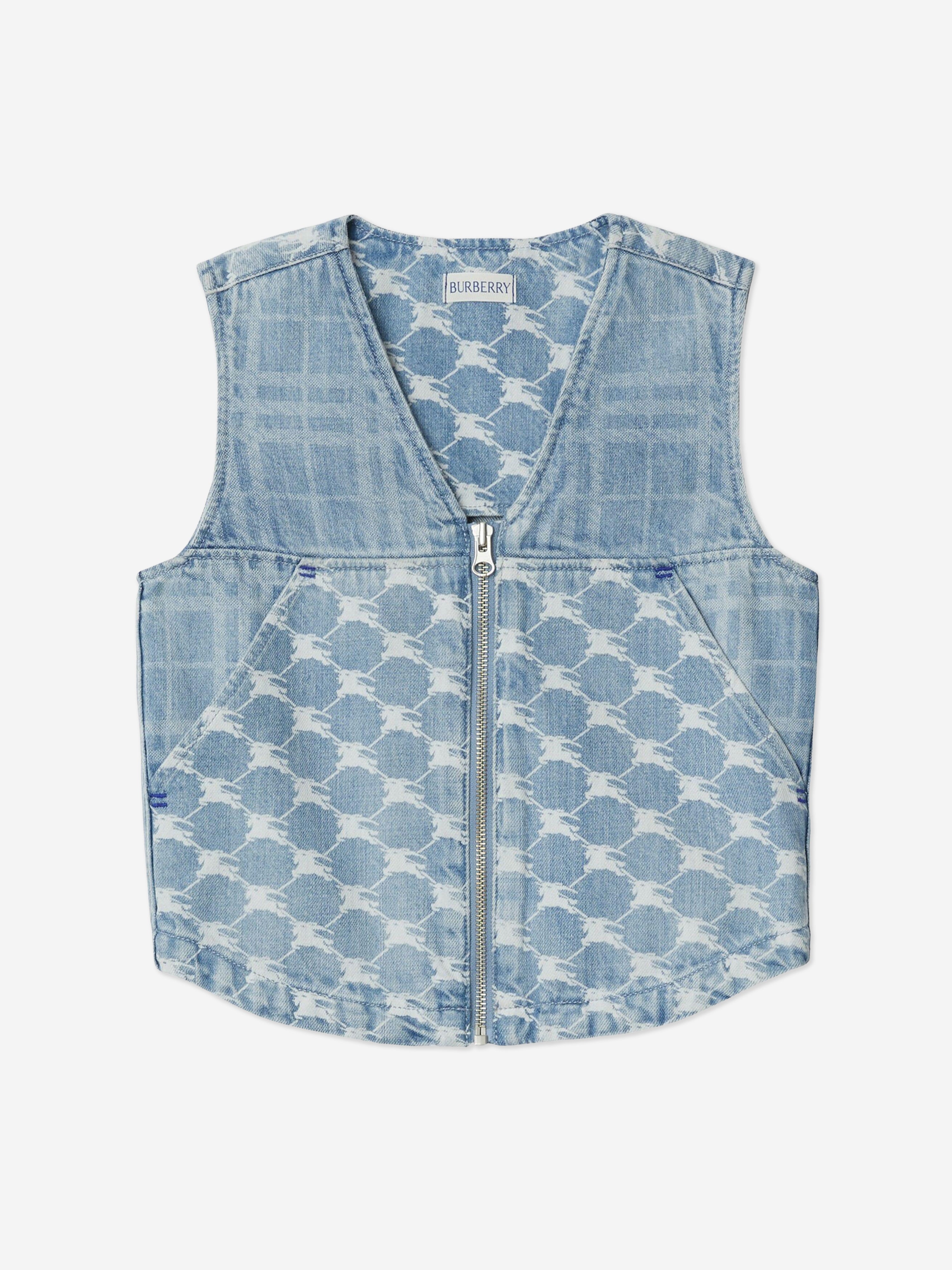 Girls Wendy Zip Up Gilet in Blue