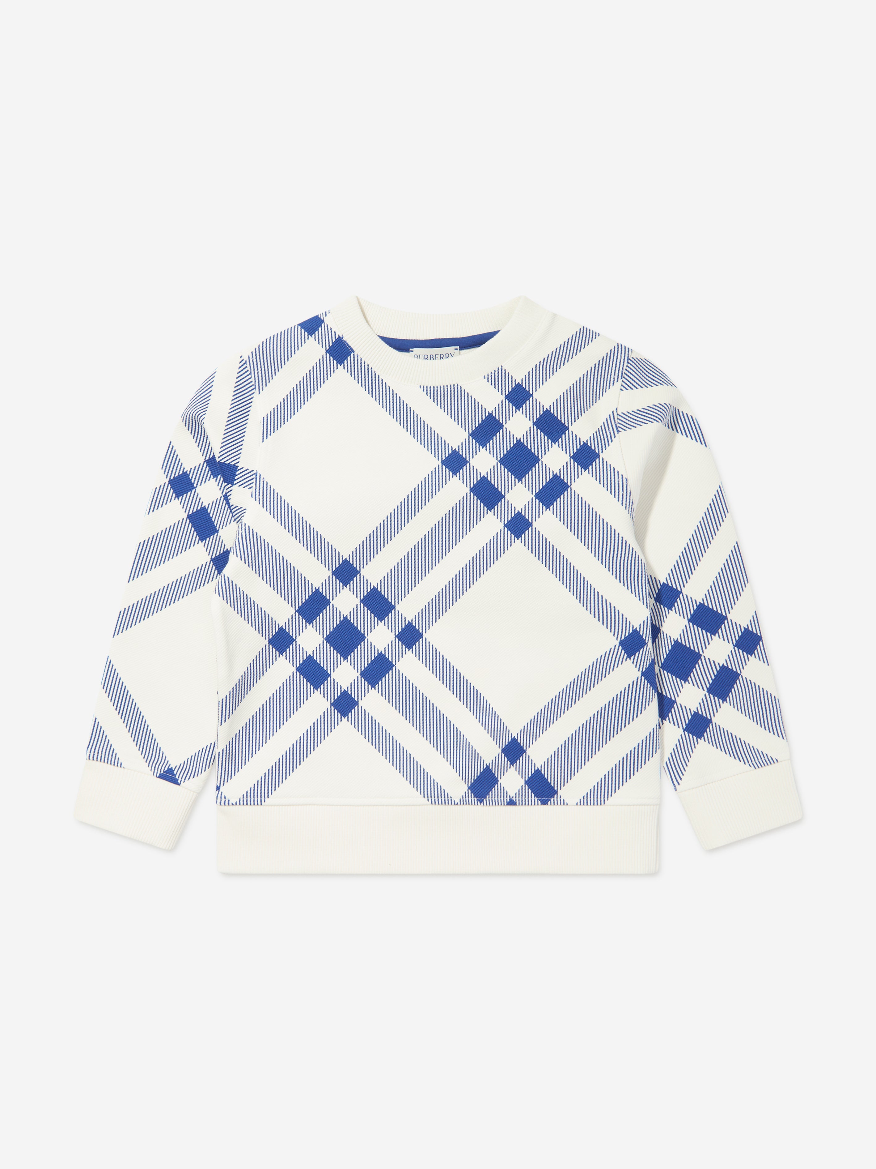 Kids Bias Check Sweatshirt in White