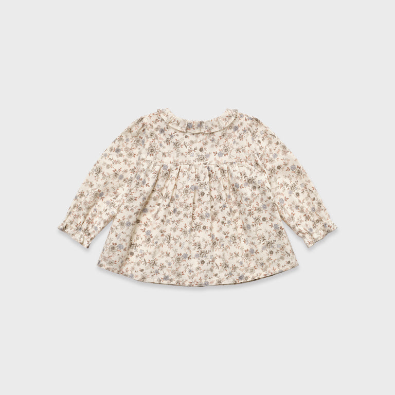 Blouse bébé fille en coton beige