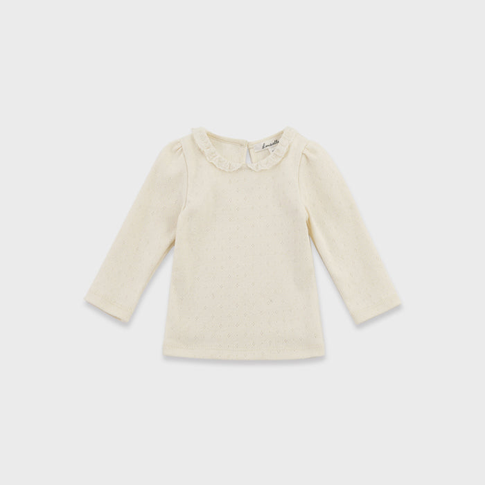 T-shirt bébé fille en coton crème