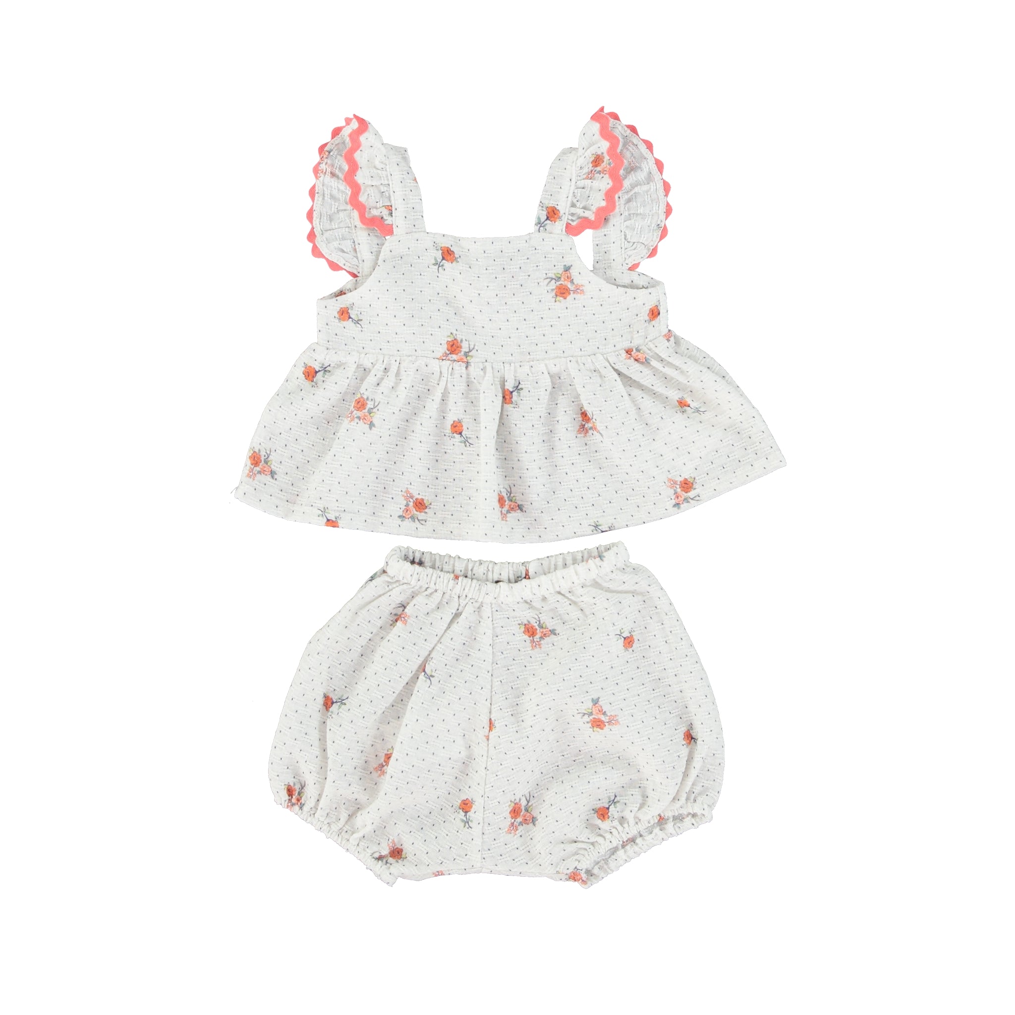 Baby Girls White Floral Cotton Set