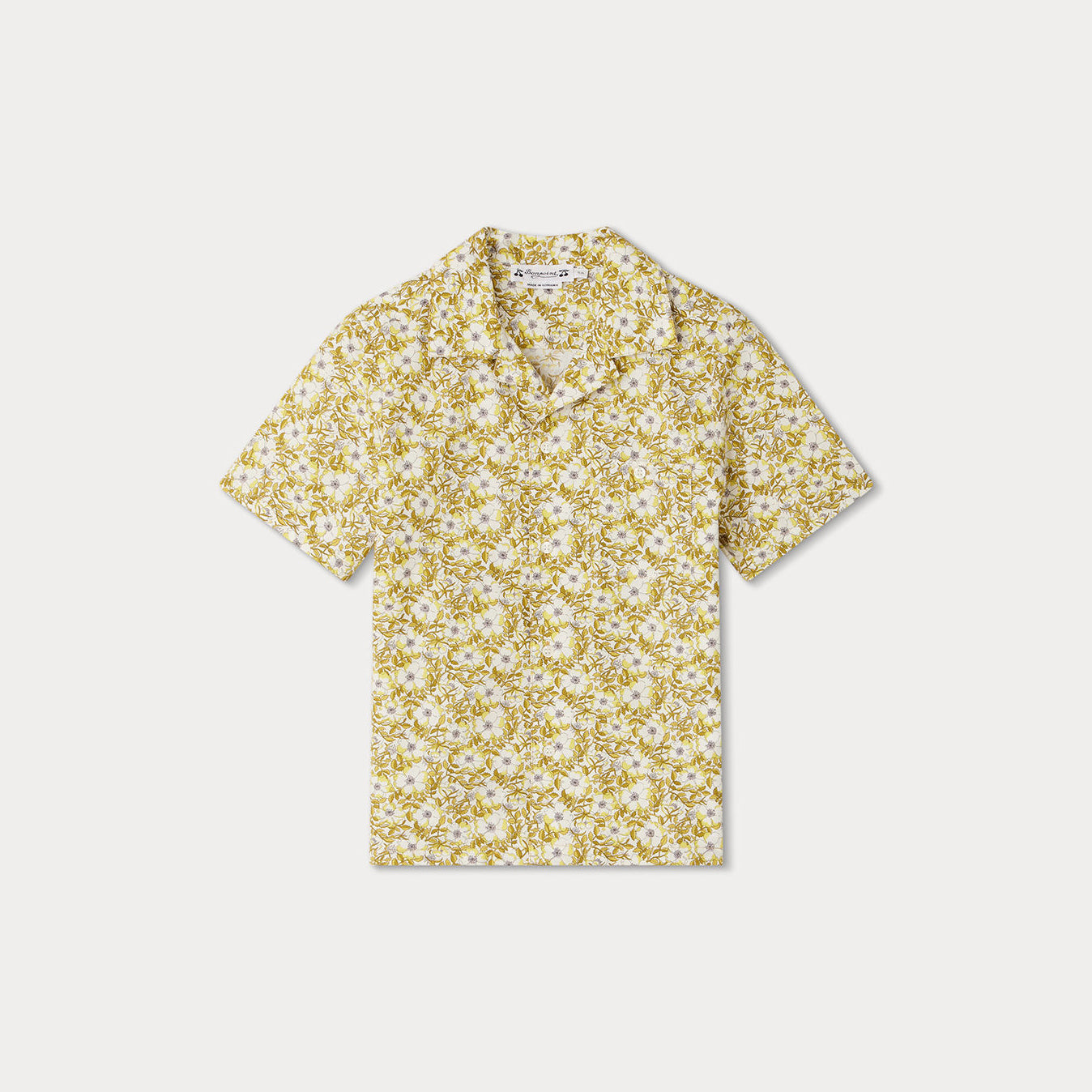 Boys Yellow Floral Cotton Shirt