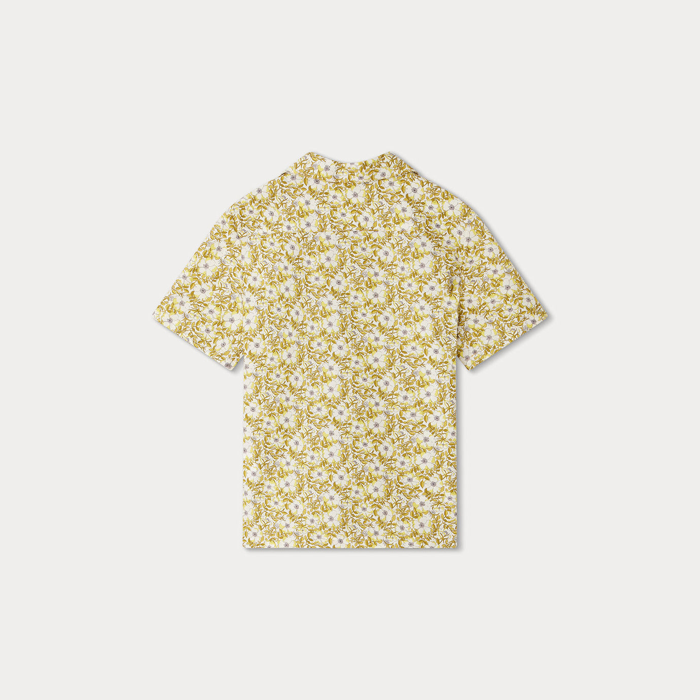 Boys Yellow Floral Cotton Shirt