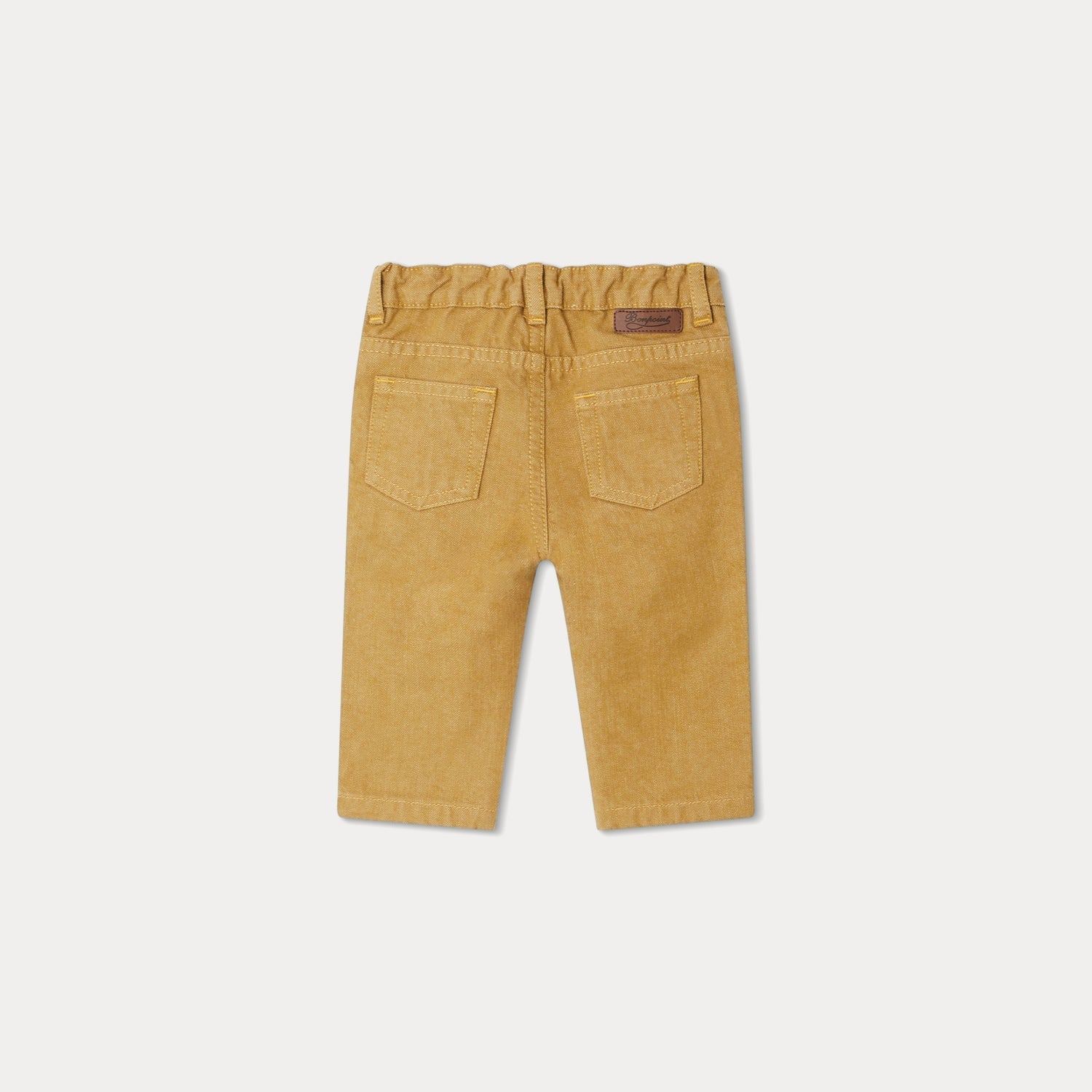 Baby Boys & Girls Yellow Cotton Trousers