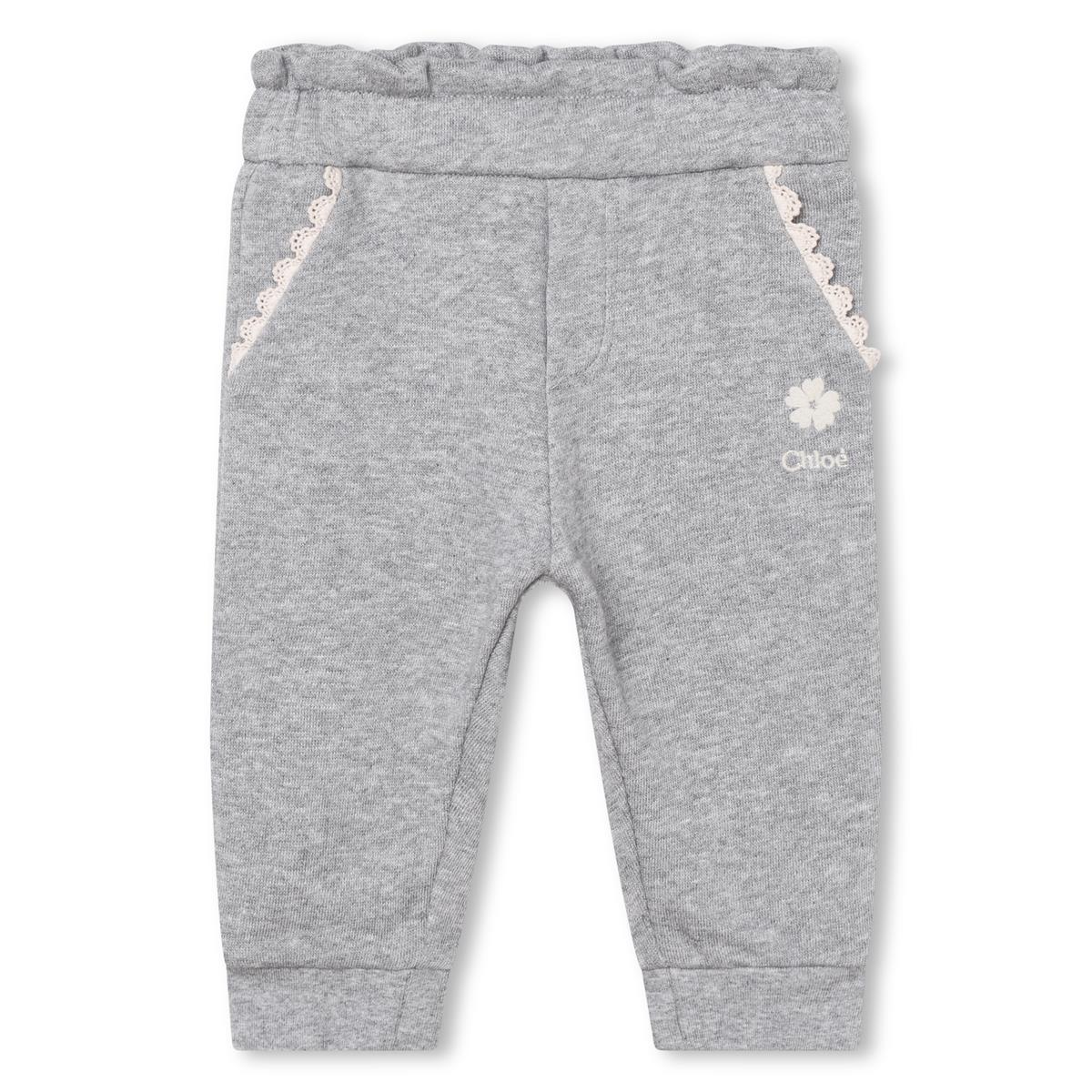 Baby Girls Grey Cotton Trousers