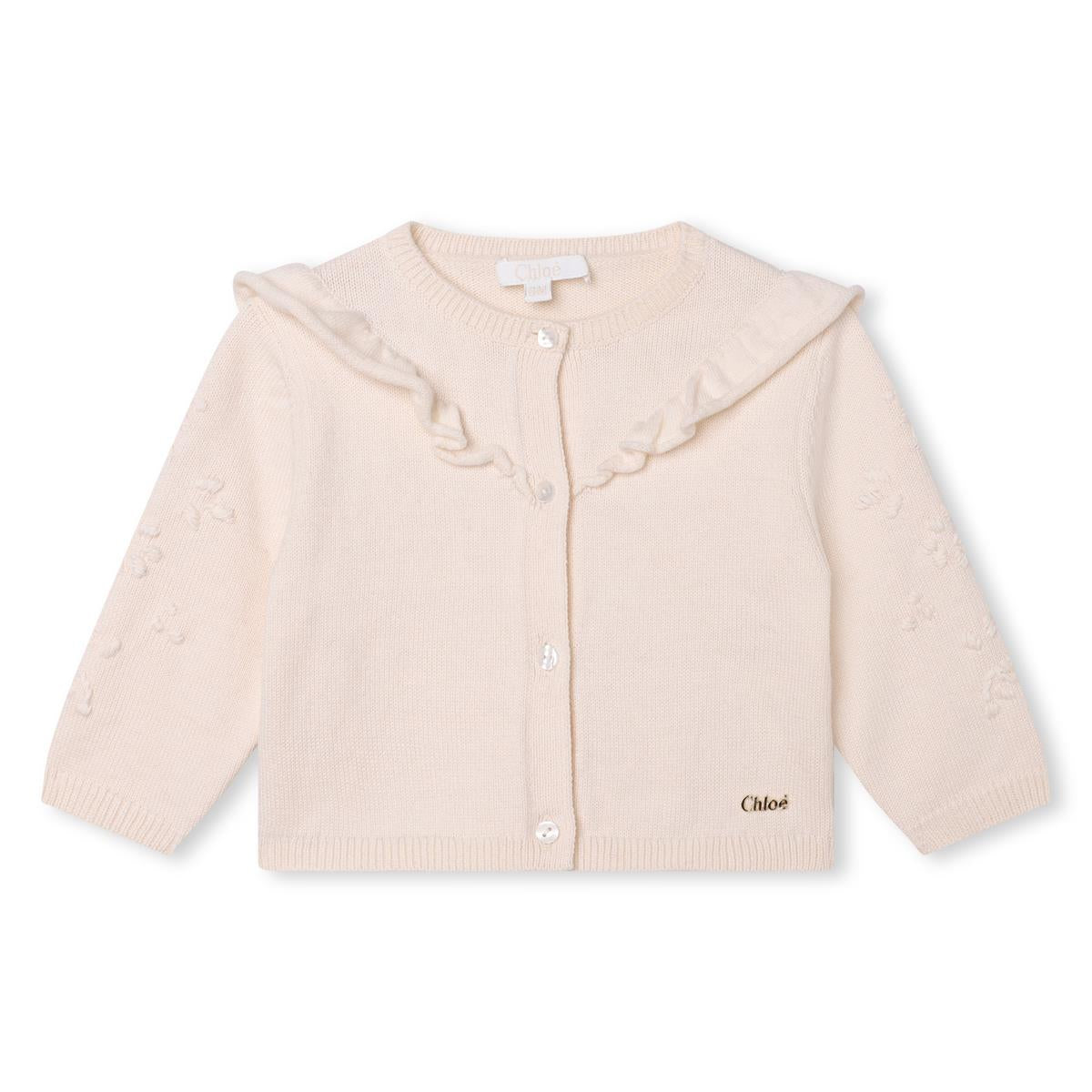 Baby Girls Pink Cotton Cardigan
