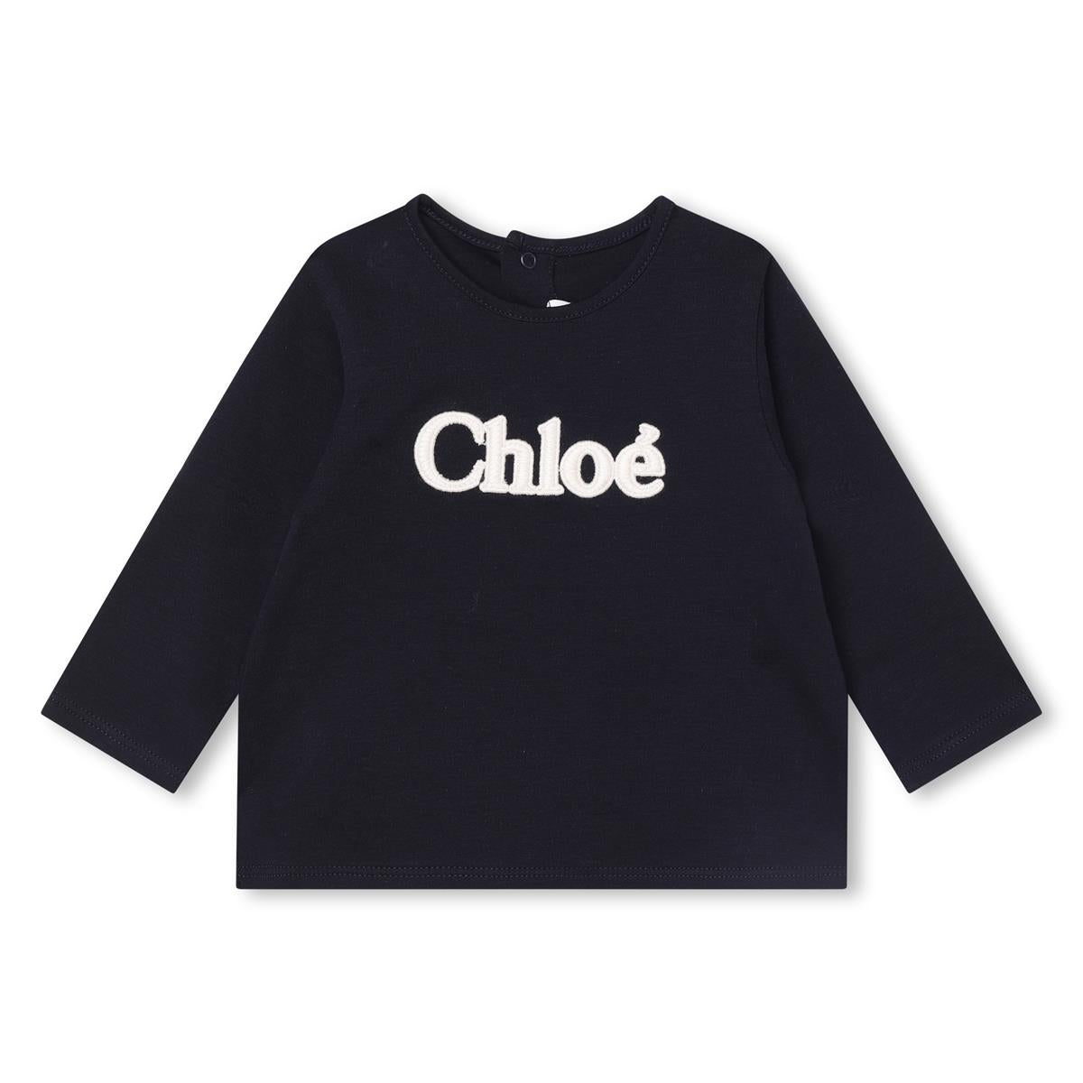 Baby Girls Blue Logo Cotton T-Shirt