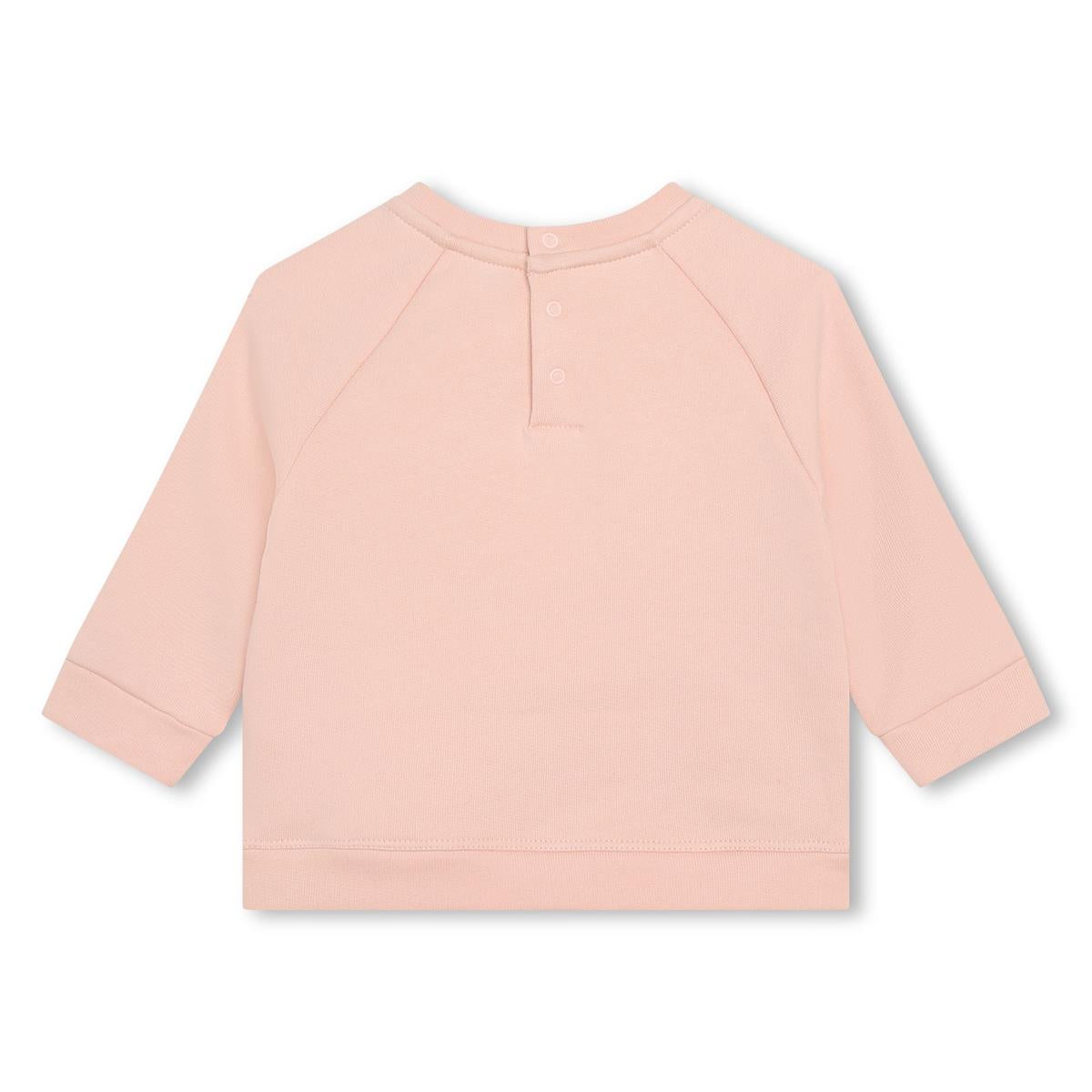Baby Girls Pink Logo Cotton Sweatshirt