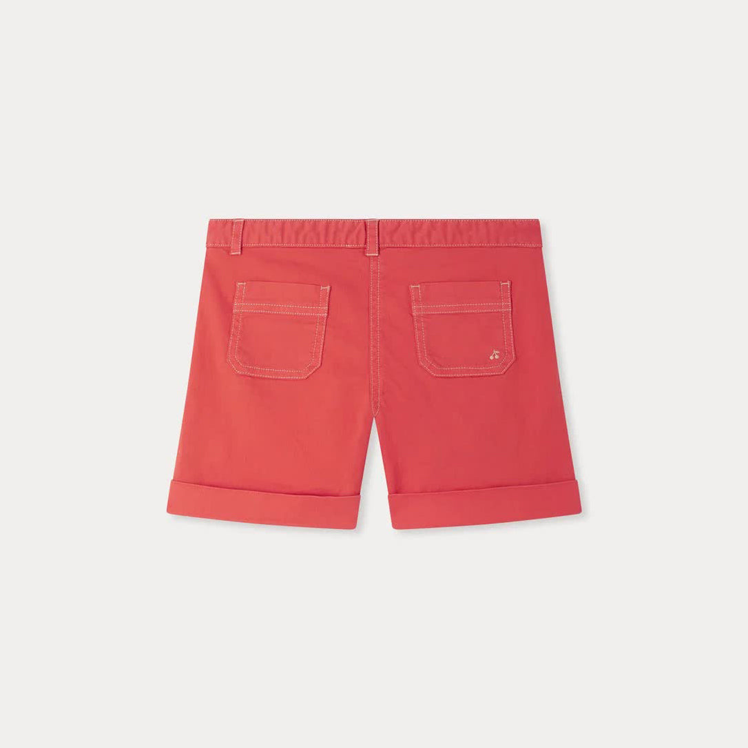 Girls Red Cotton Shorts