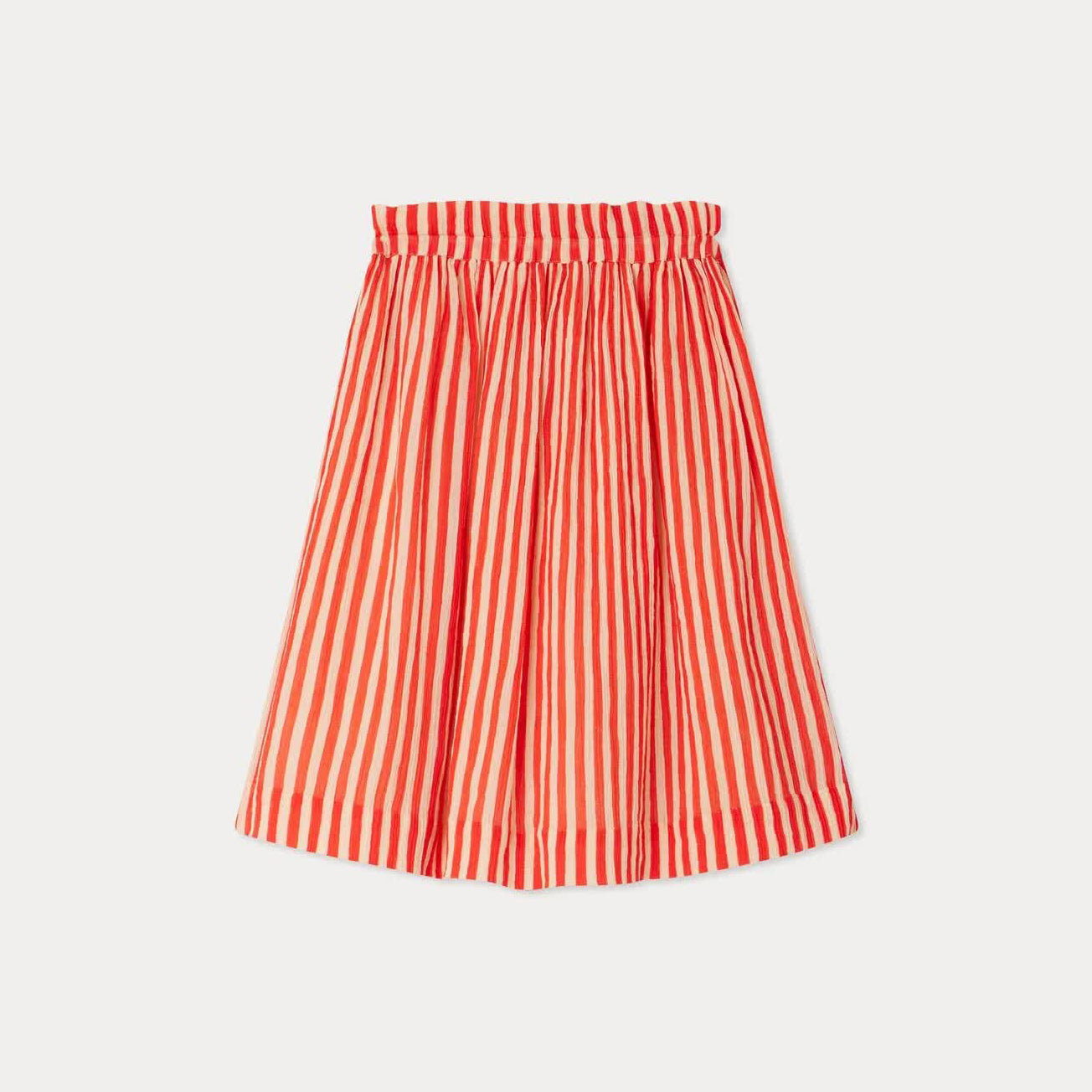 Girls Red Stripes Cotton Skirt