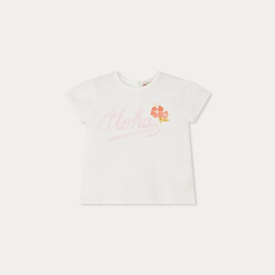 Baby Girls White Cotton T-Shirt
