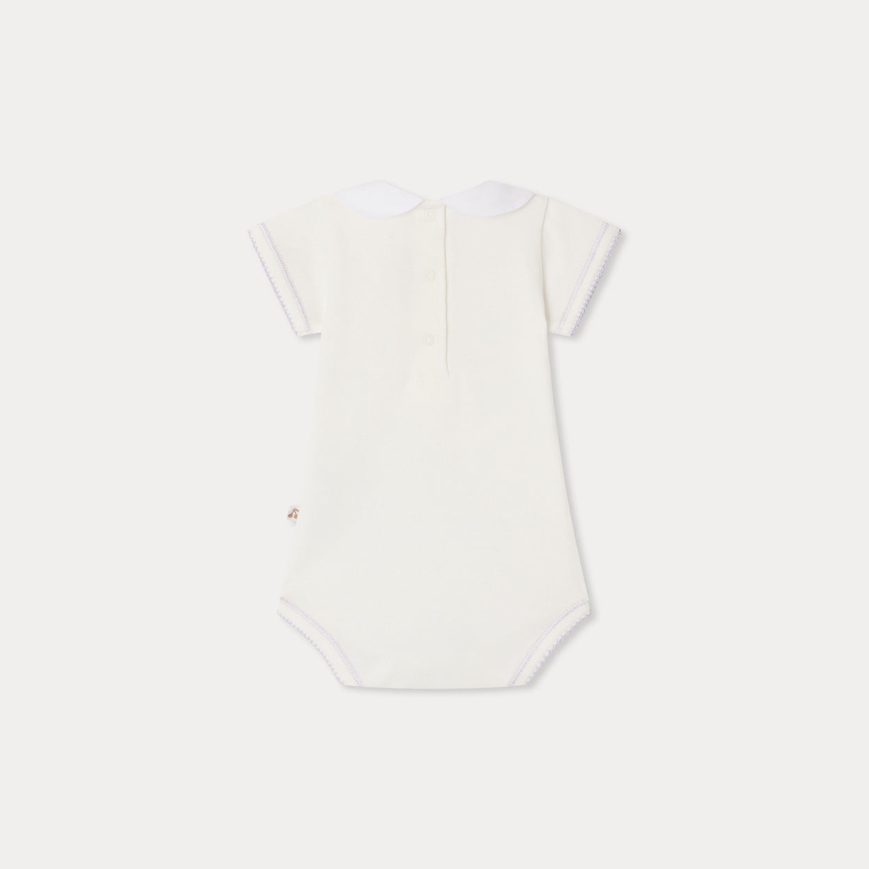 Baby Girls White Embroidered Cotton Babysuit