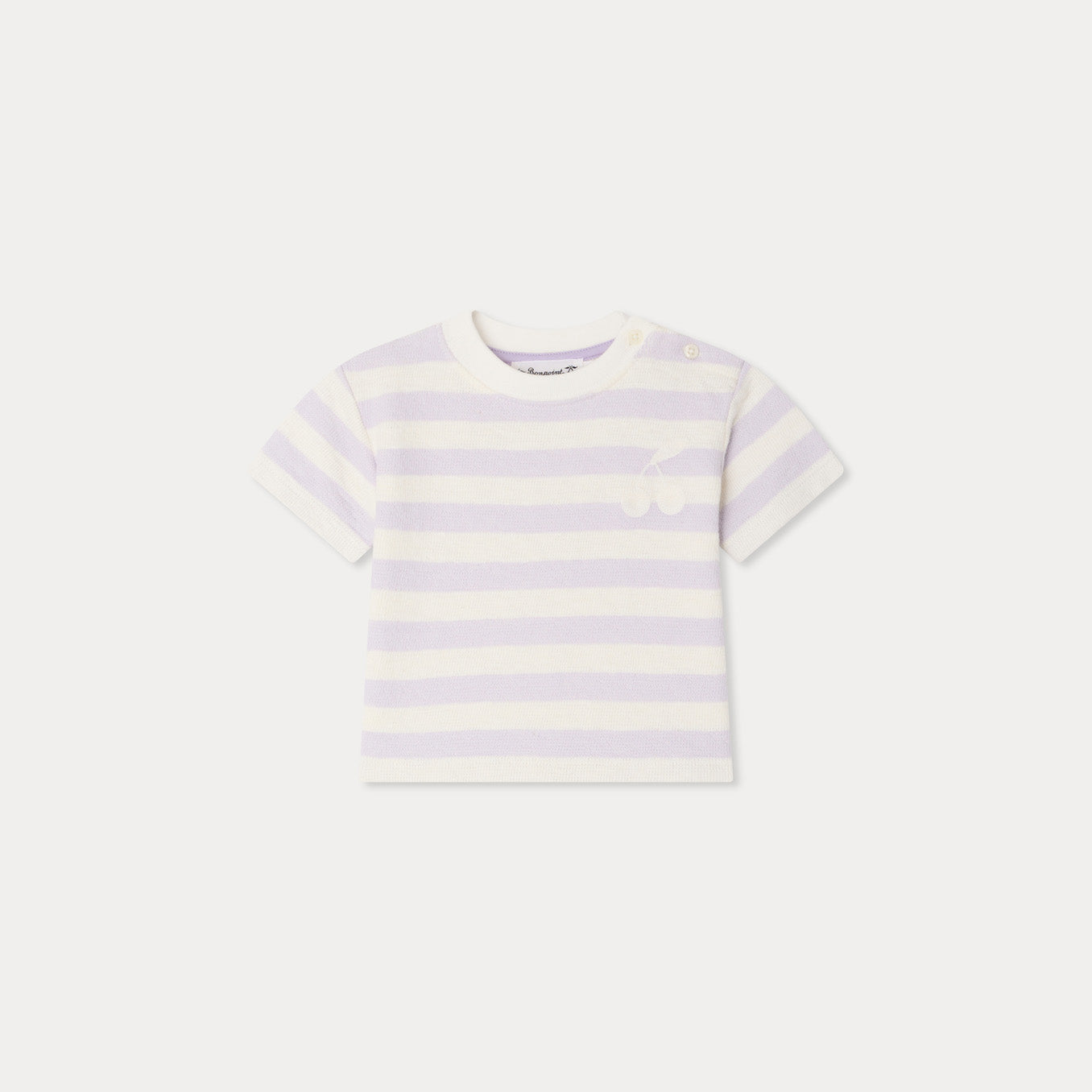 Baby Girls Lilac Stripes Cotton T-Shirt