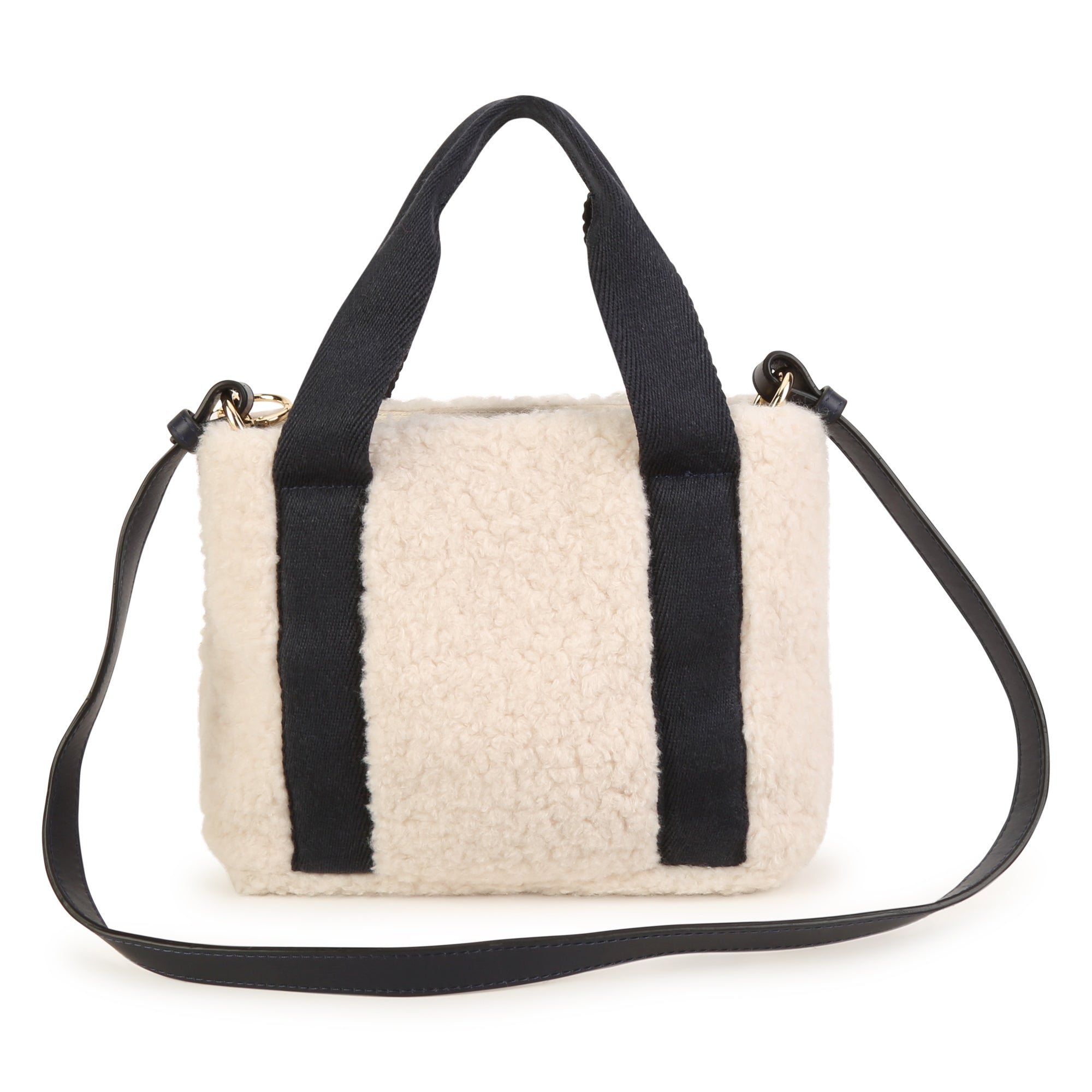 Sac à main polaire Sherpa blanc à logo pour filles (29 cm)