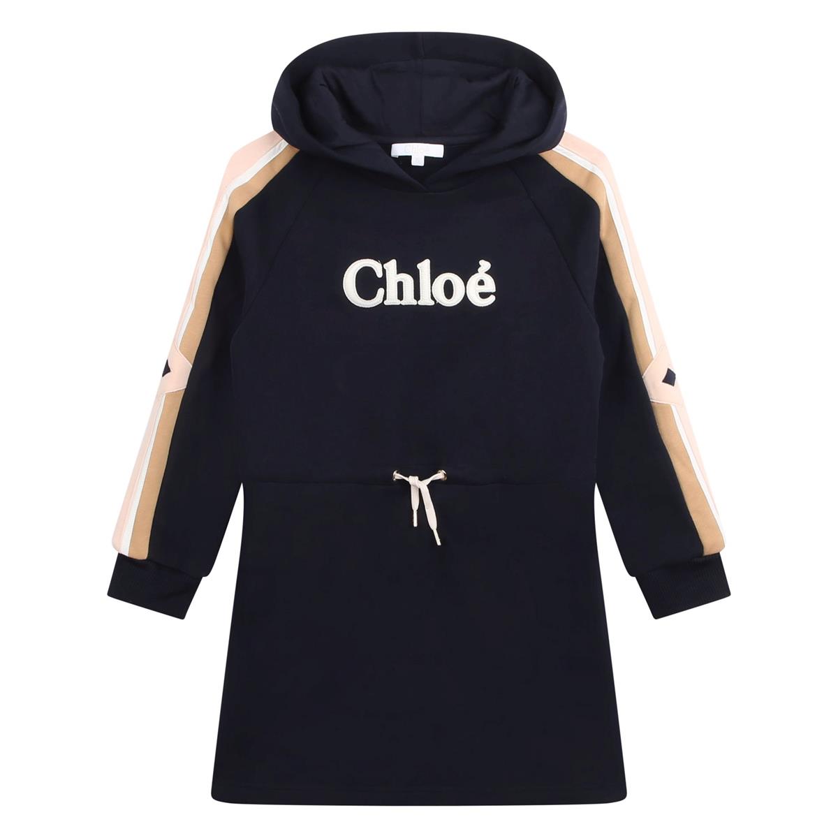 Girls Blue Logo Cotton Dress