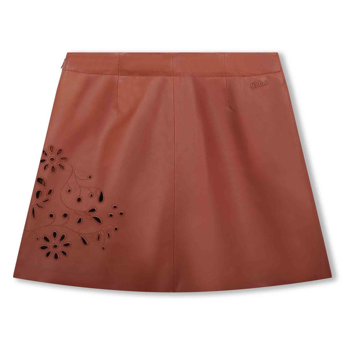 Girls Rouge Embroidered Skirt
