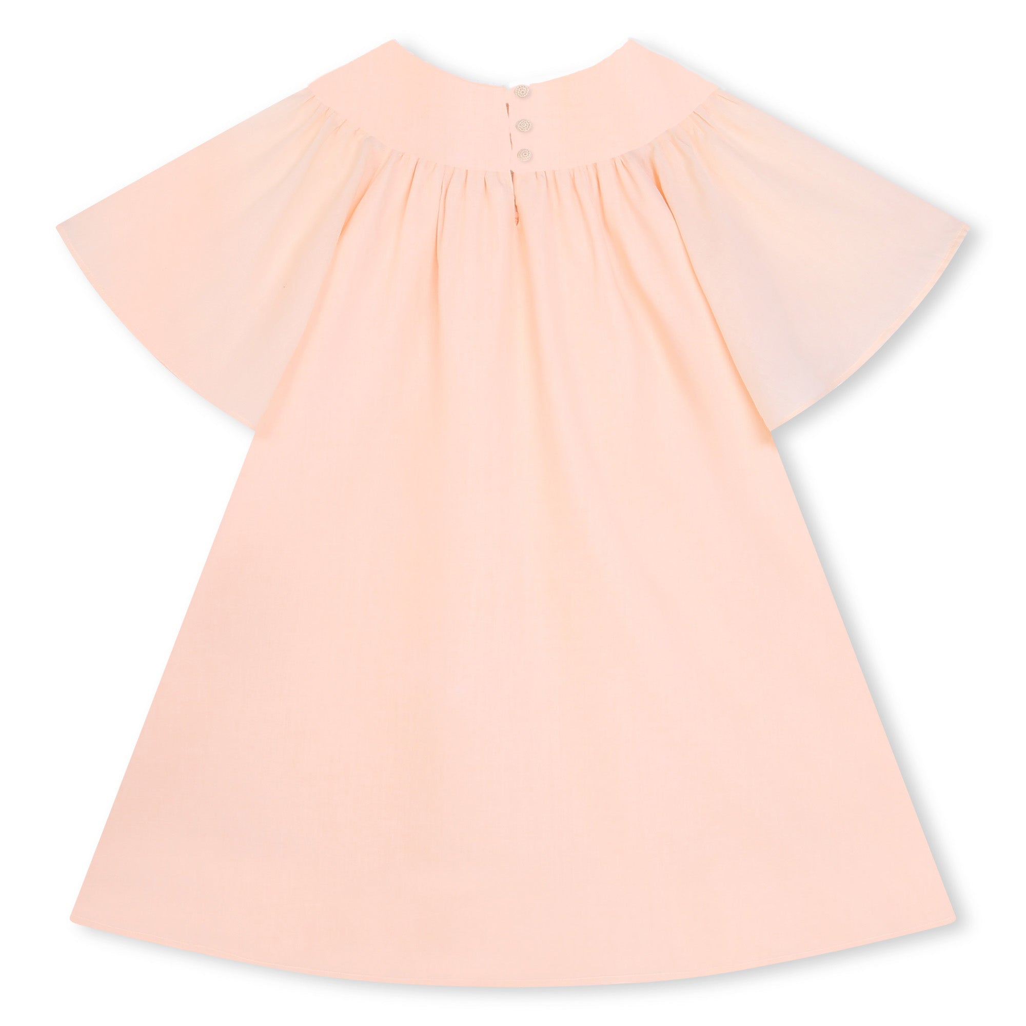 Girls Light Pink Embroidered Cotton Dress