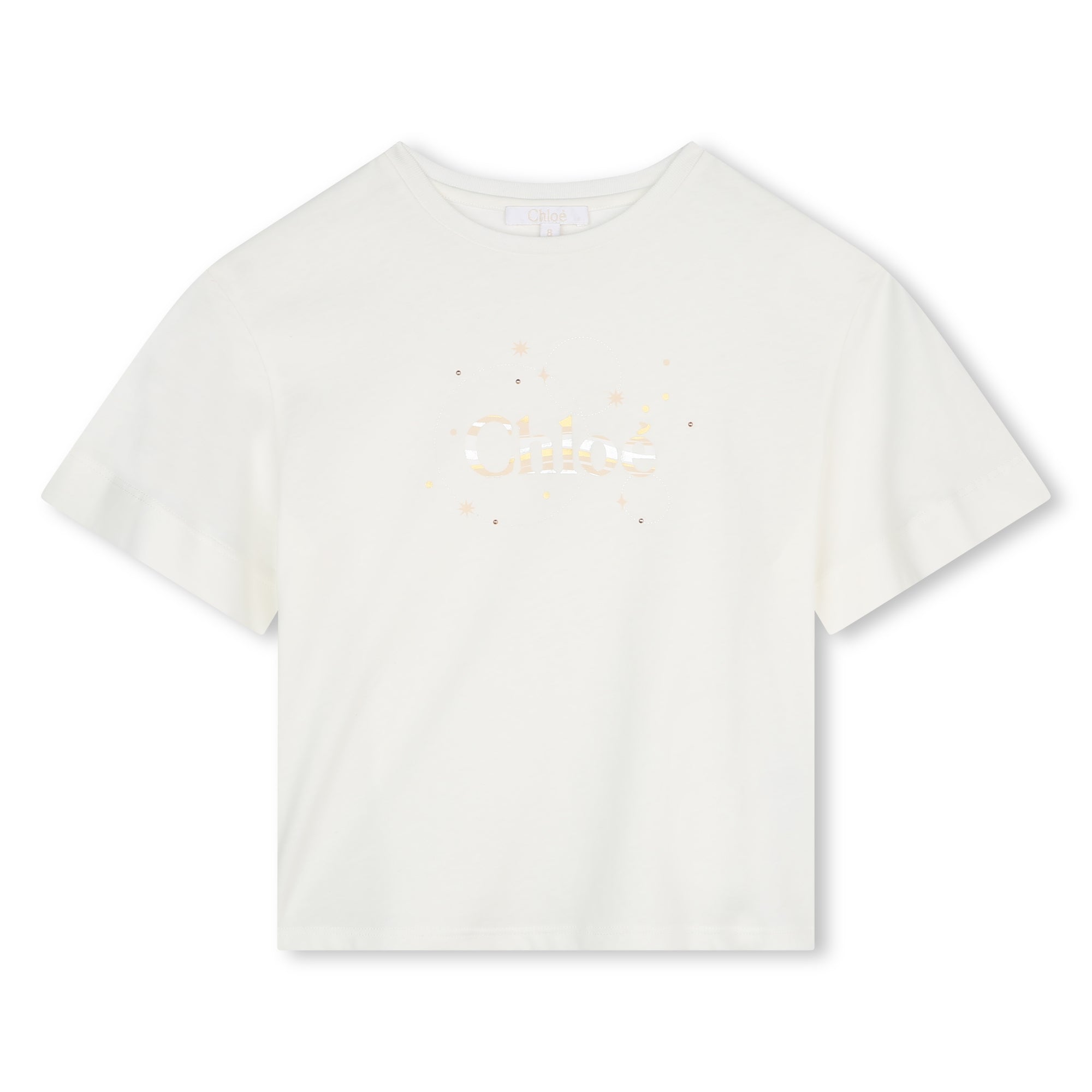 Girls White Logo Cotton T-Shirt