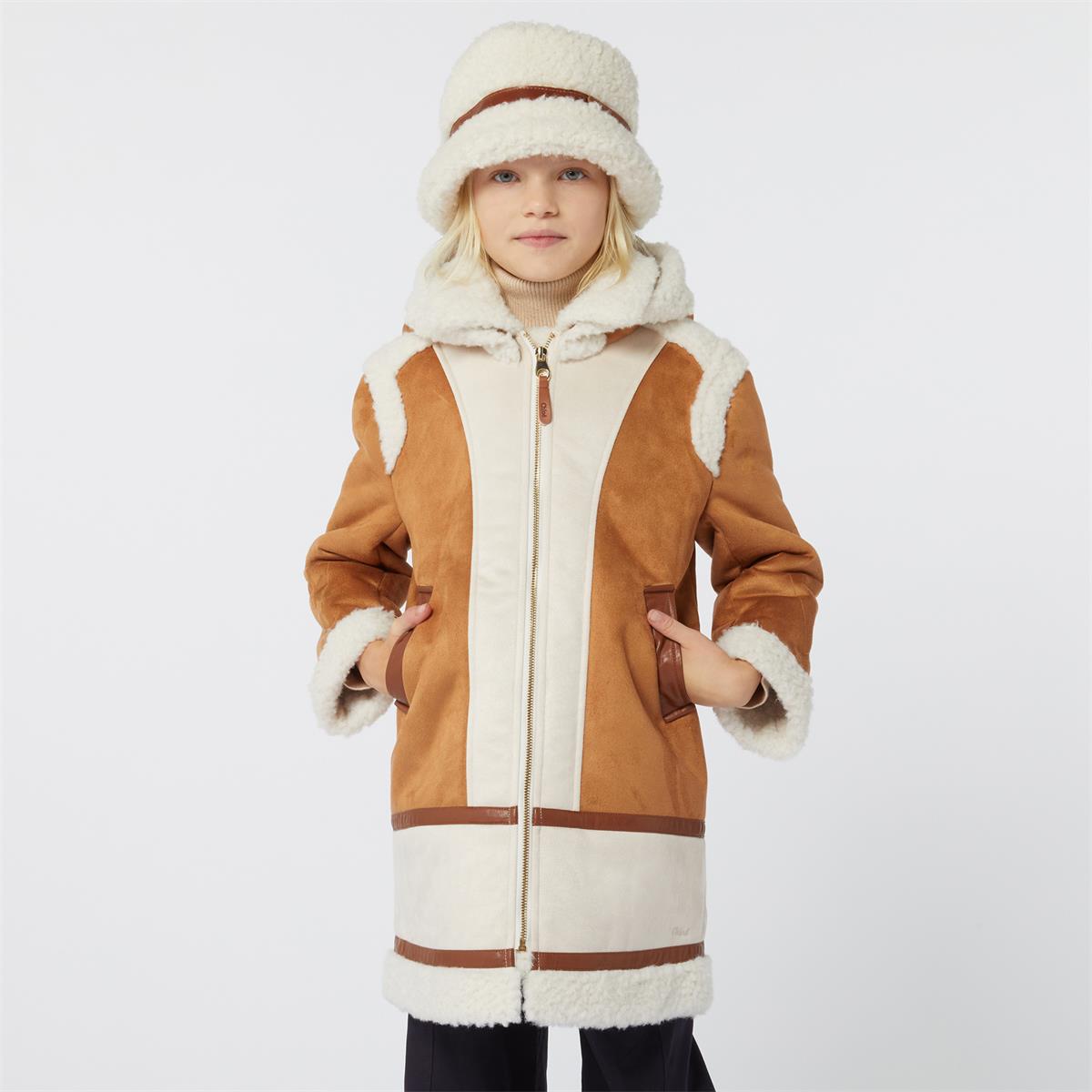 Girls Brown Hooded Coat
