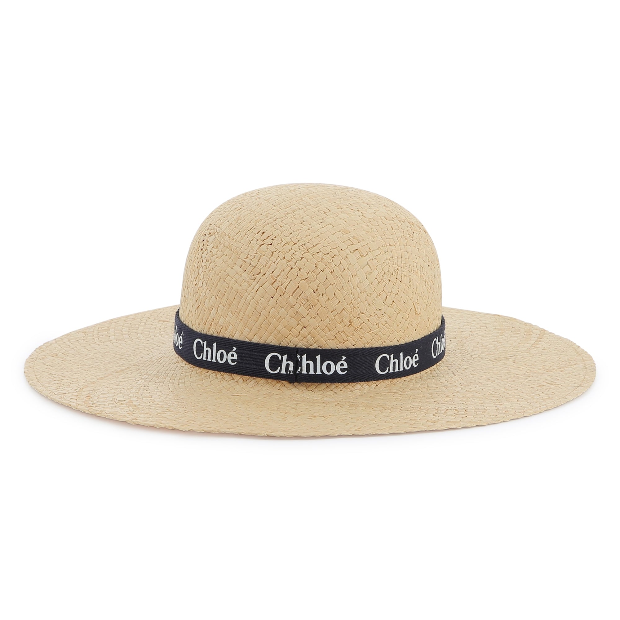 Girls Beige Raffia Sun Hat