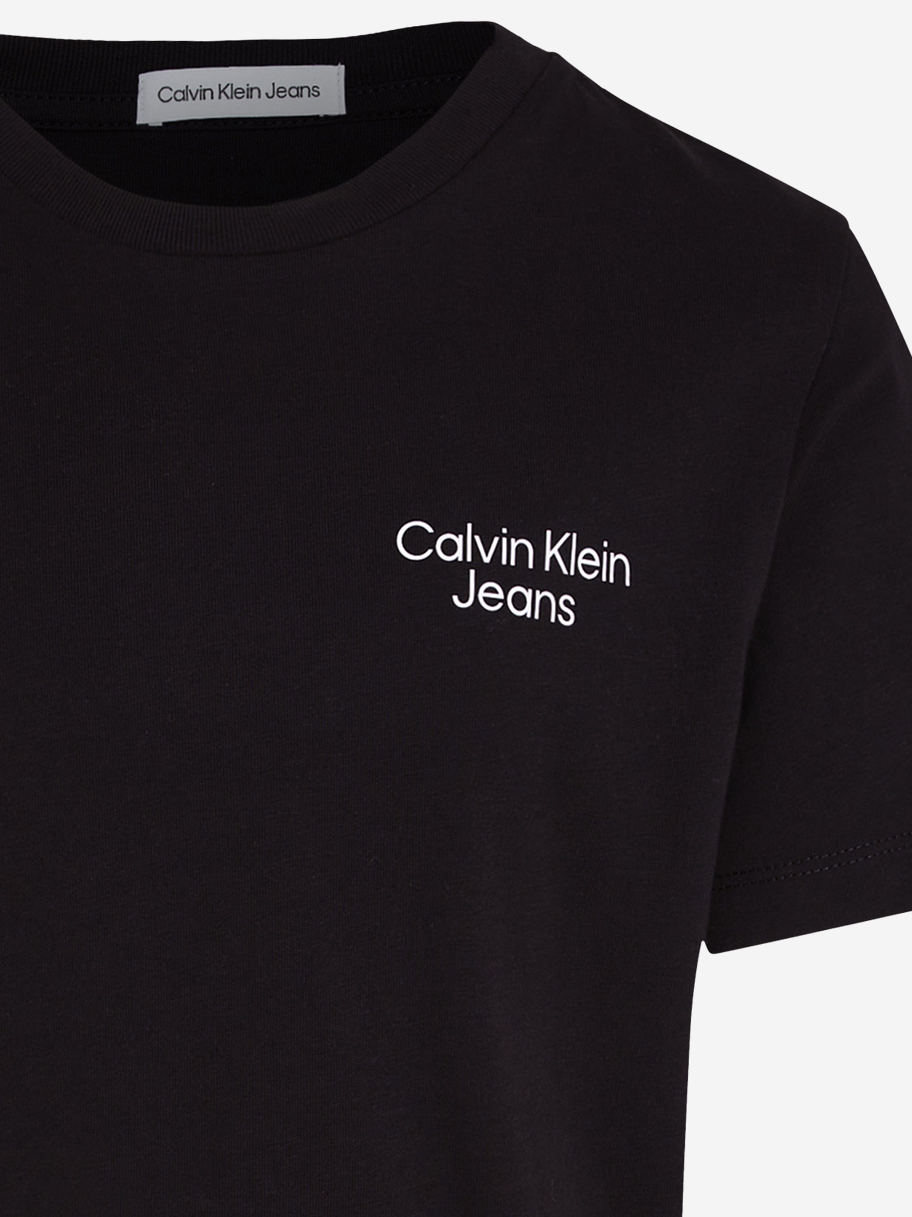 Calvin Klein Boys CKJ Stack Logo T-Shirt in Black