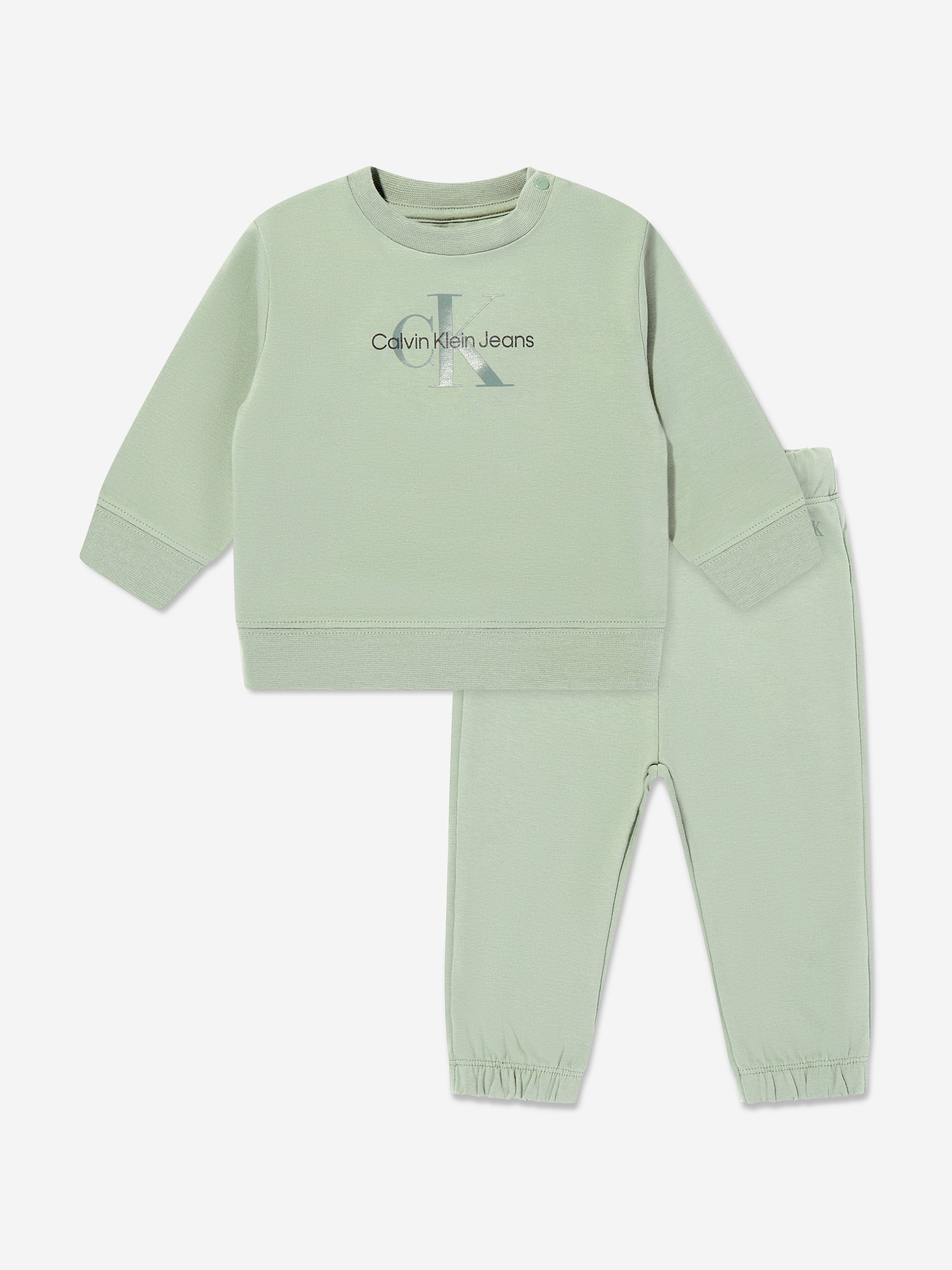 Calvin Klein Baby Monogram Tracksuit in Green