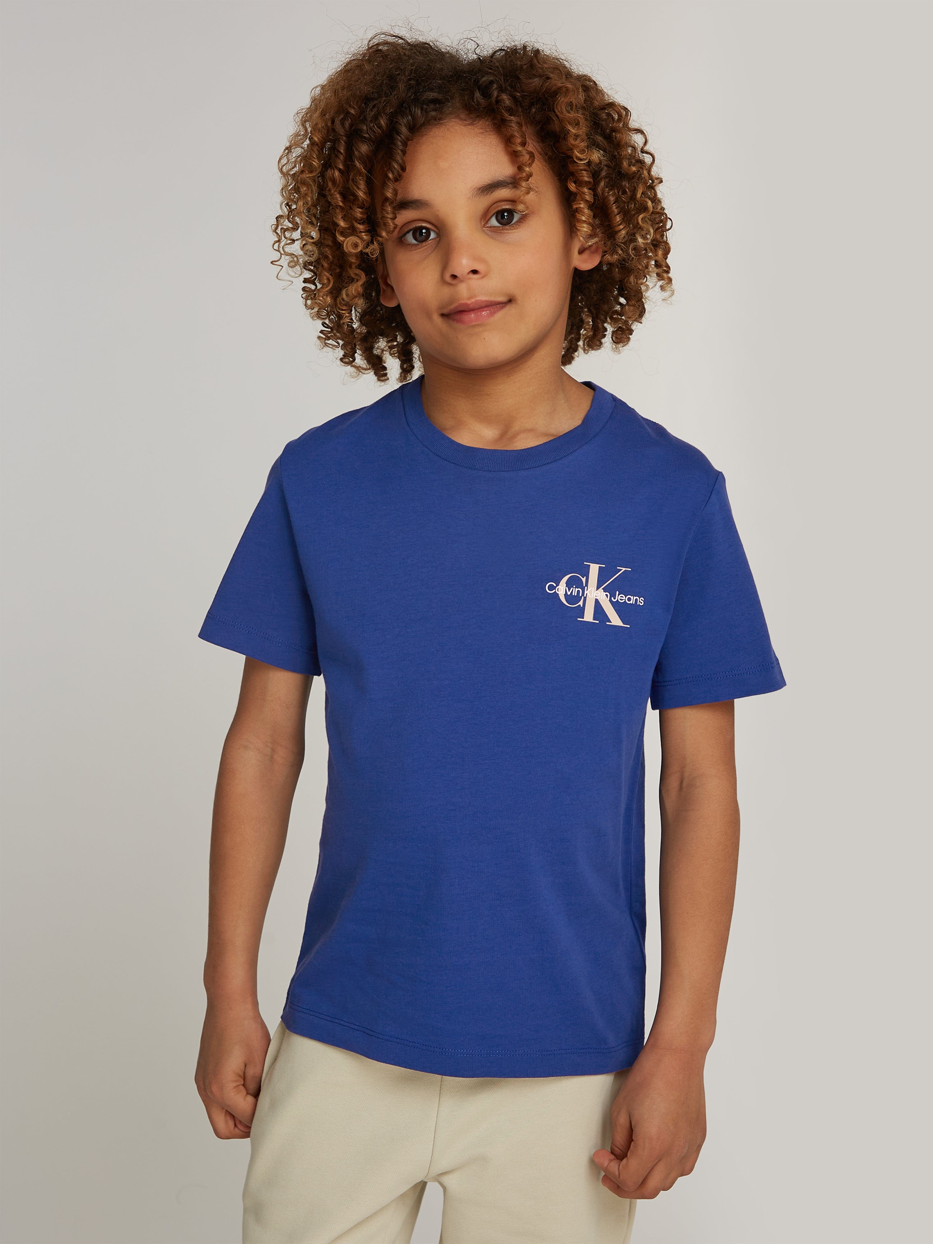 Kids Chest Monogram T-Shirt in Blue