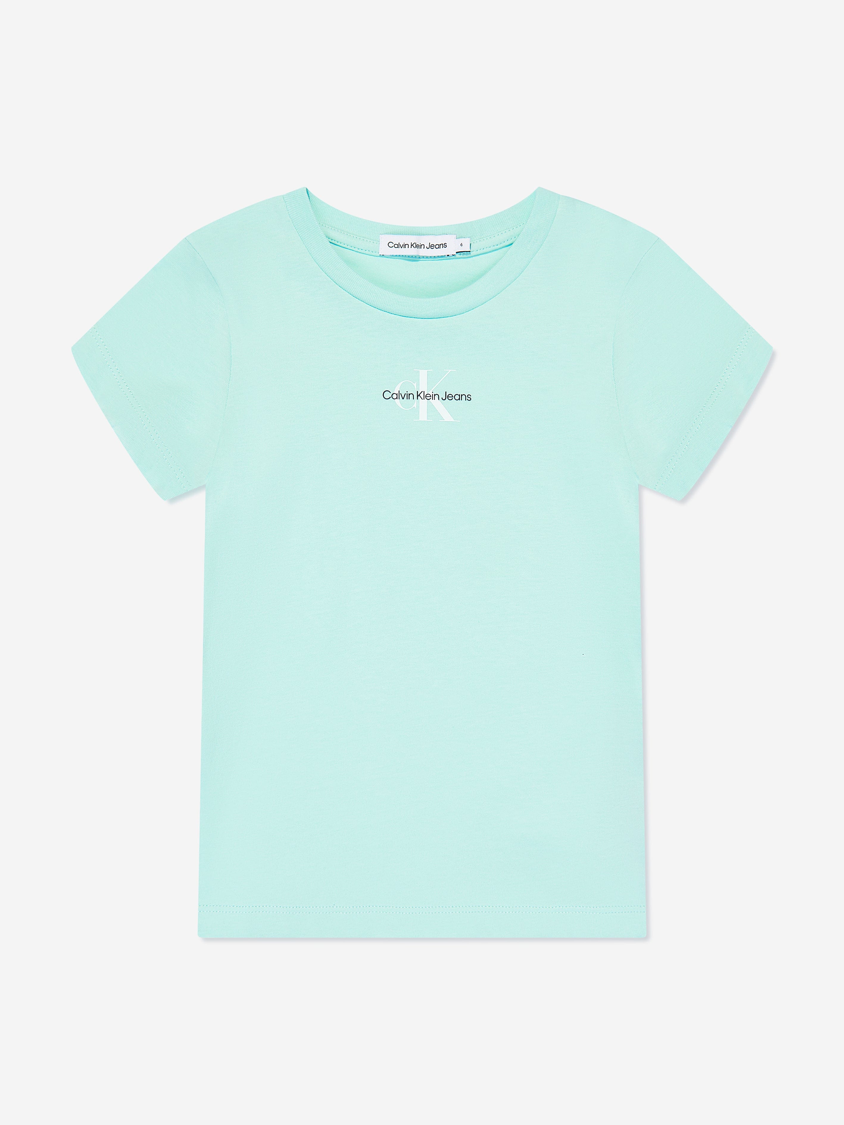 Calvin Klein Girls Micro Monogram Top in Blue