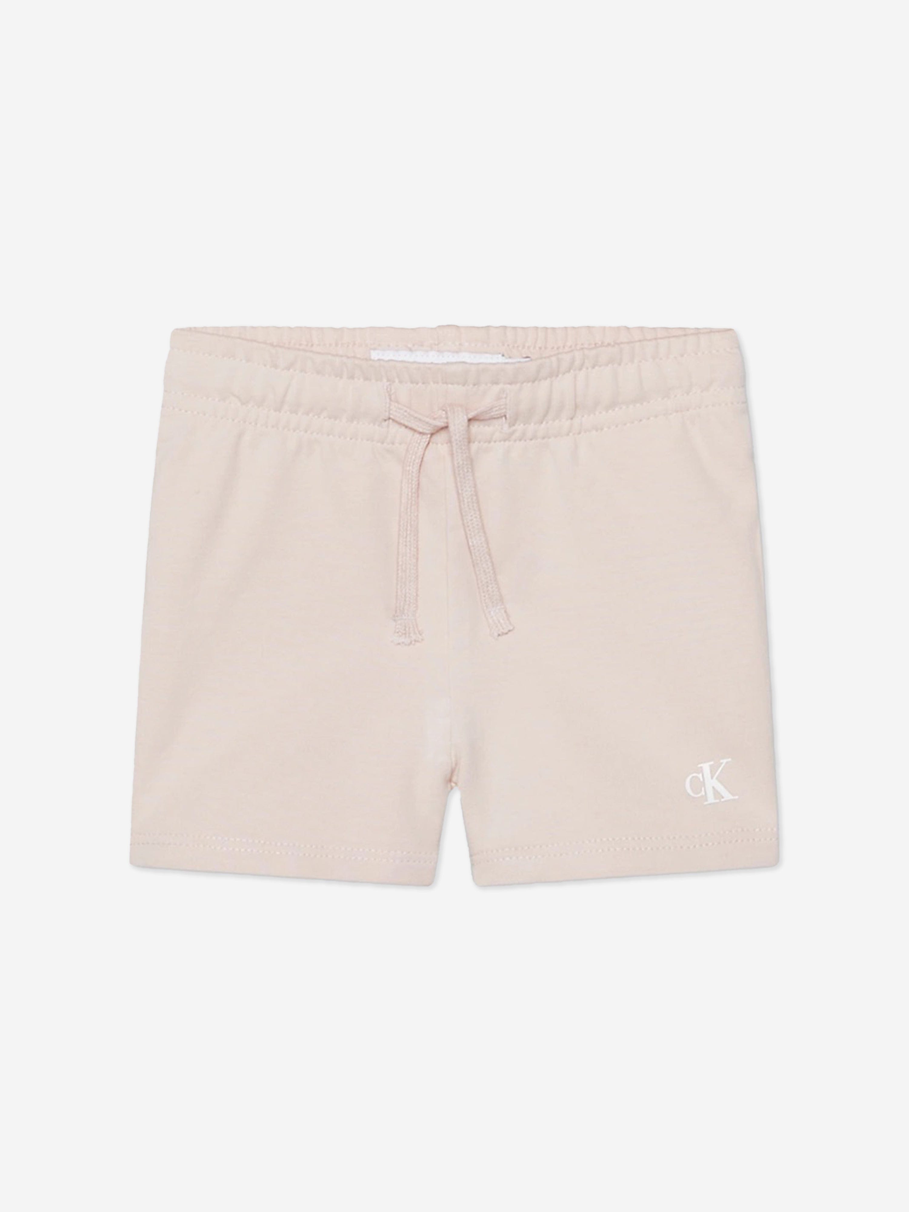 Calvin Klein Baby Girls Monogram Logo Shorts Set in Pink