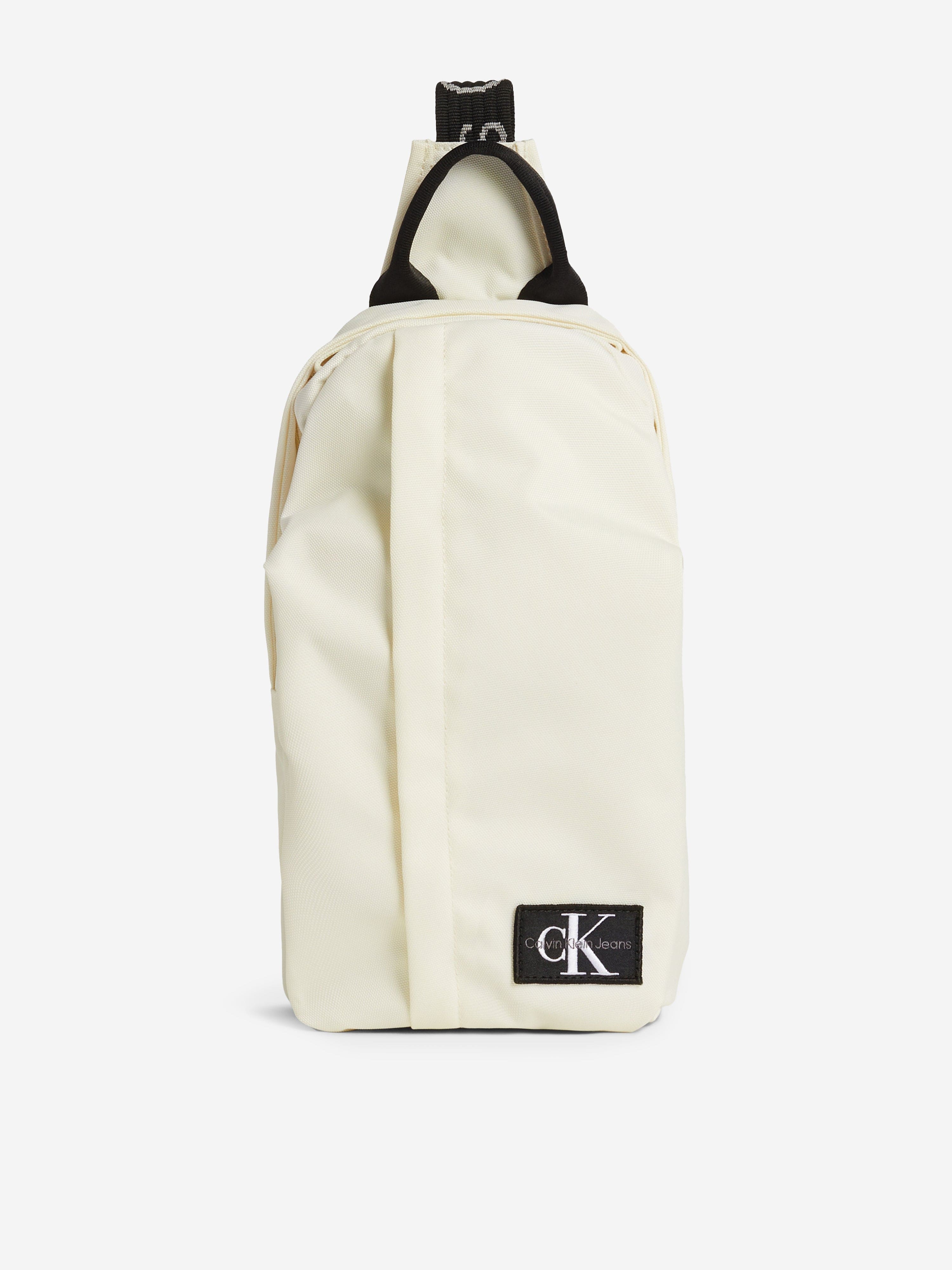 Calvin Klein Kids Logo Intarsia Crossbody in Beige