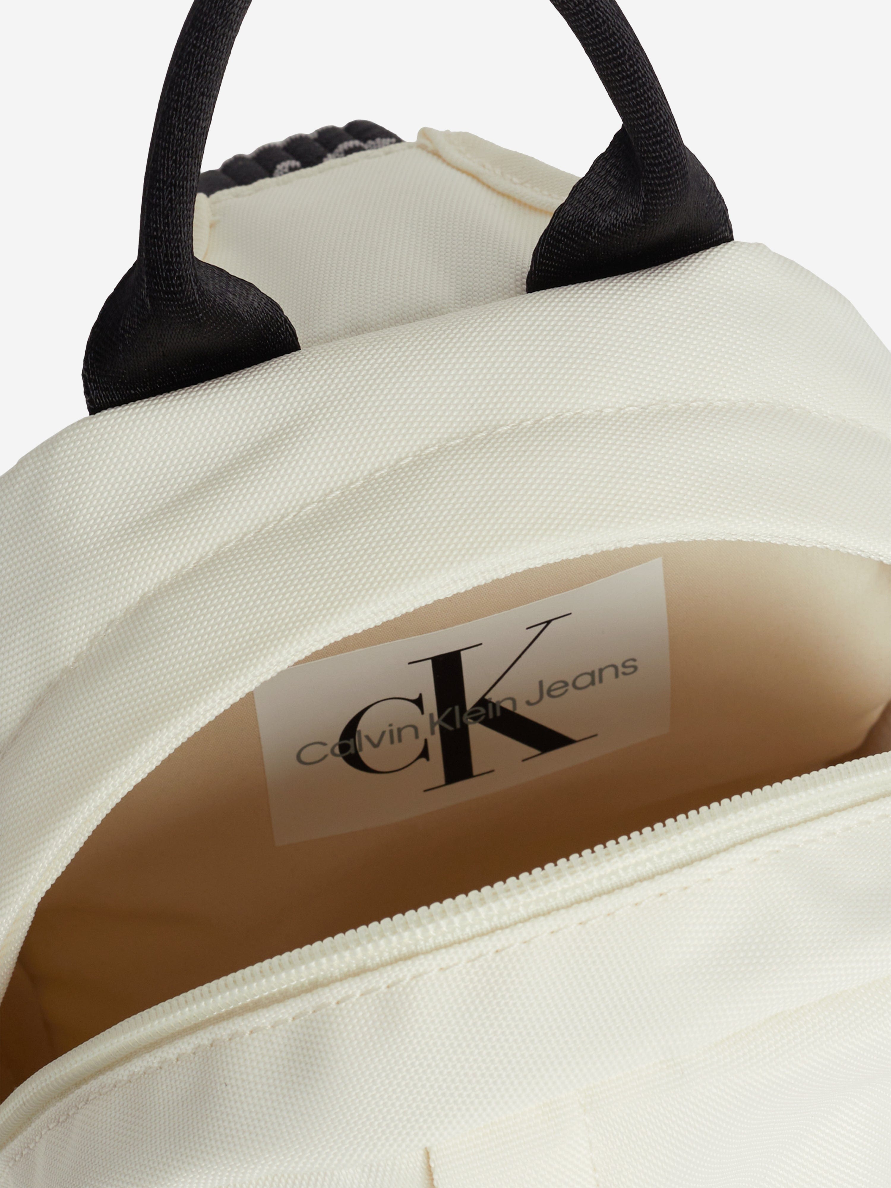 Calvin Klein Kids Logo Intarsia Crossbody in Beige