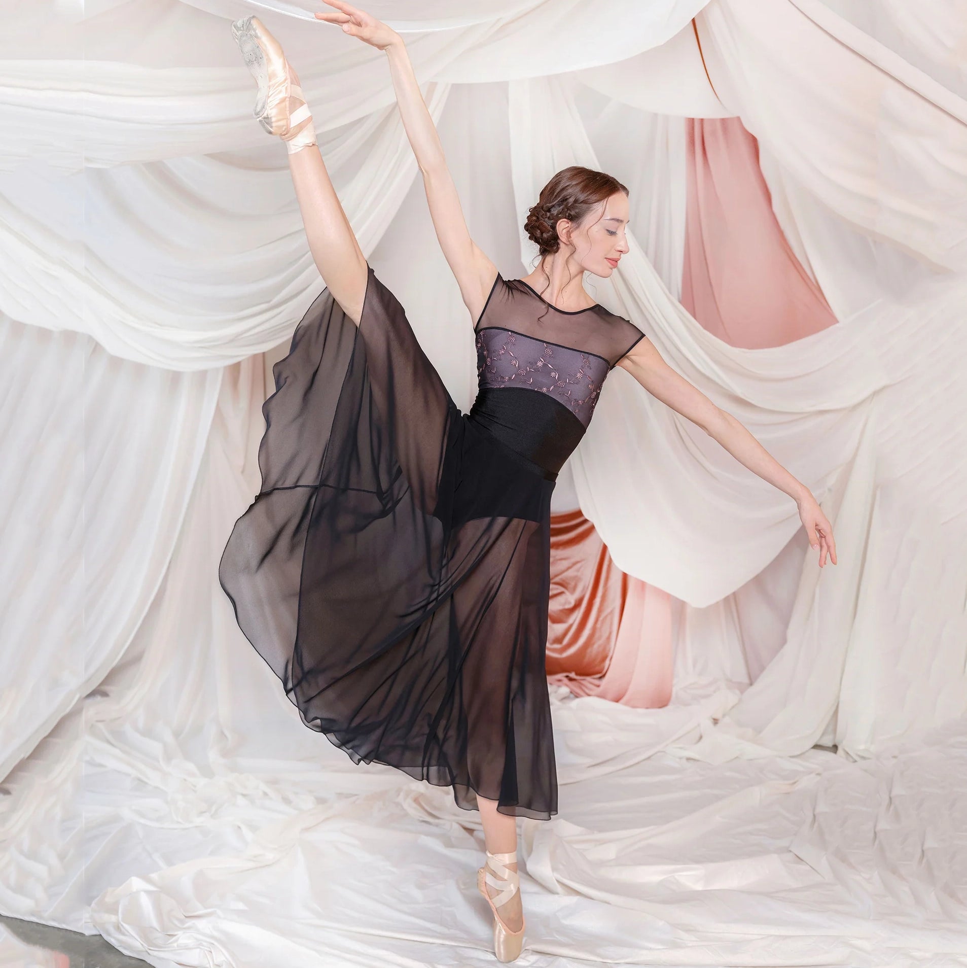 Women Black "CONCORDIA" Ballet Onesies(CD26118-4/L13S+L74+TRD64+TP11)