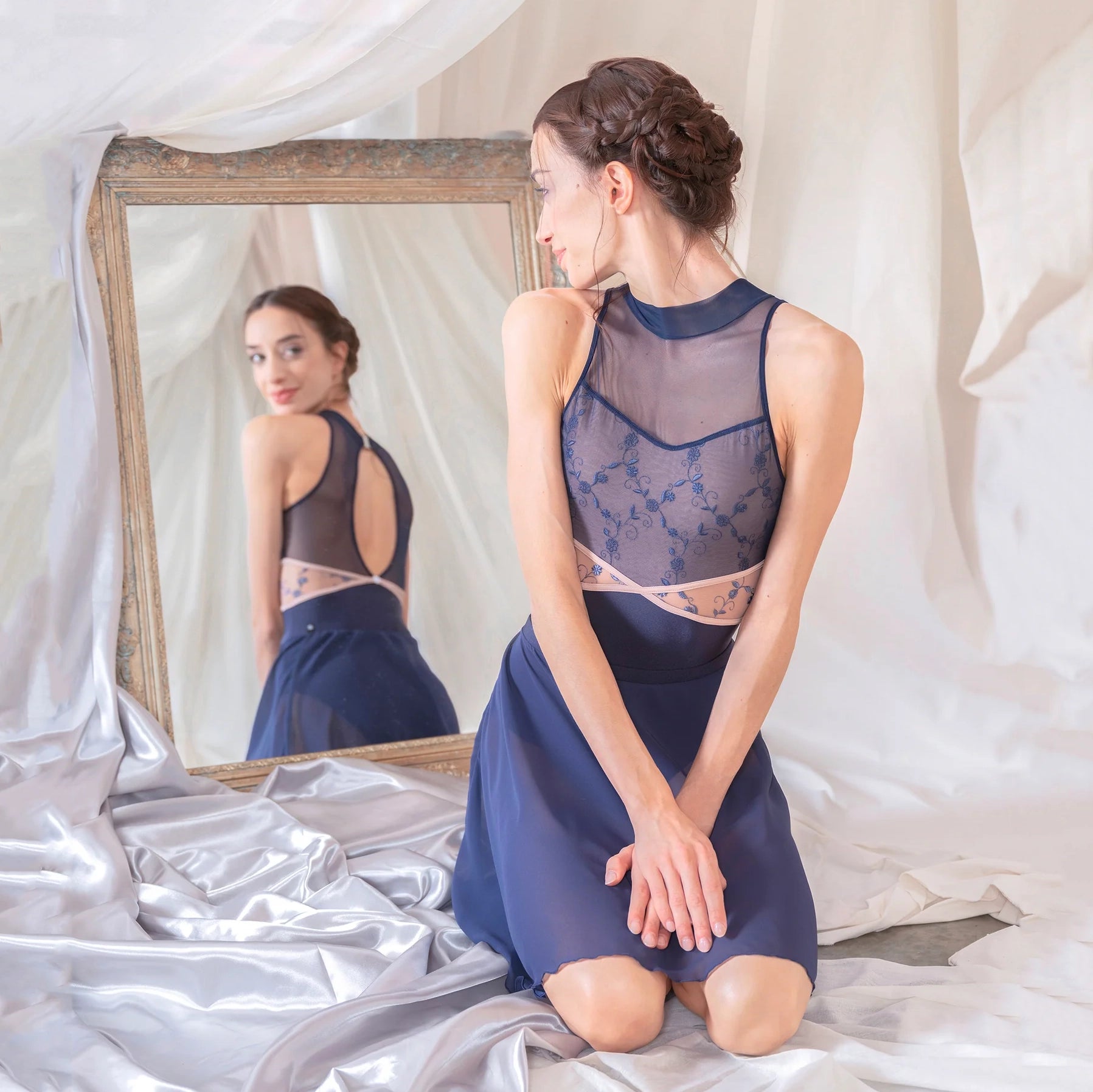 Women Blue "PANDIA" Ballet Onesies(CD26121-4/L71+L09+TRD61+TP27+L09)