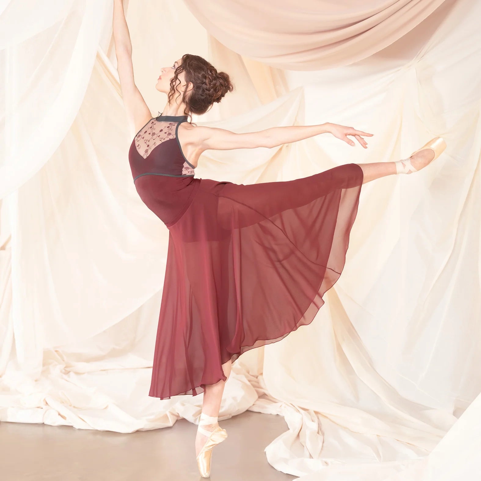 Women Red "CALLIOPE" Ballet Onesies(CD26122-4/L75+L29S+TP33+TRD18+L29S)