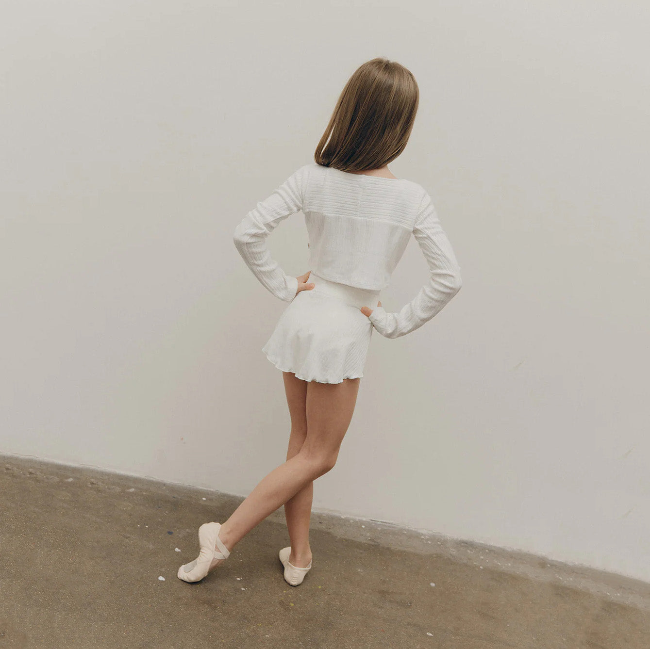 Girls White Ballet Top