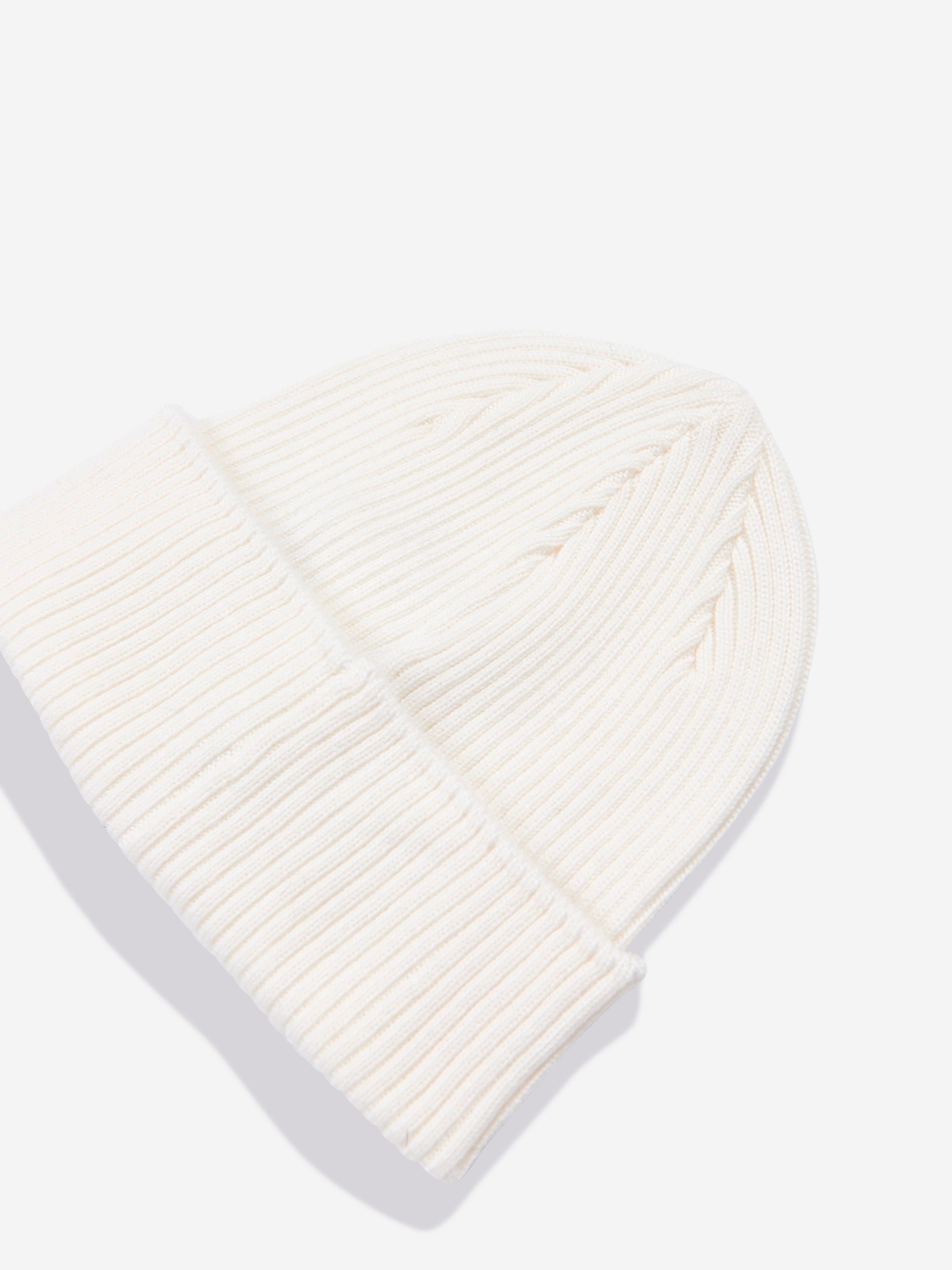 C.P. Company Boys Goggle Beanie Hat in Ivory