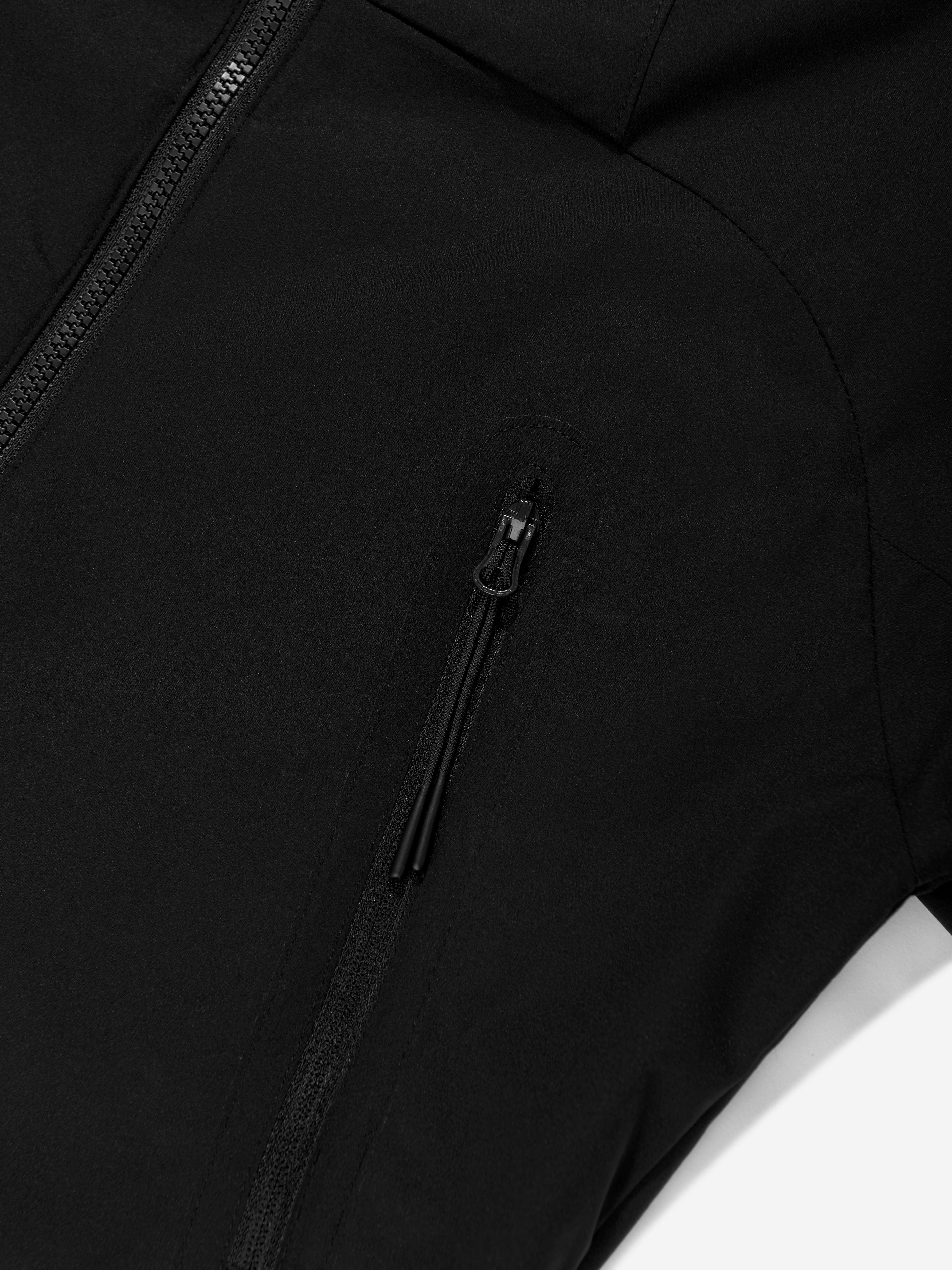 Boys Hooded Zip Up Jacket in Black